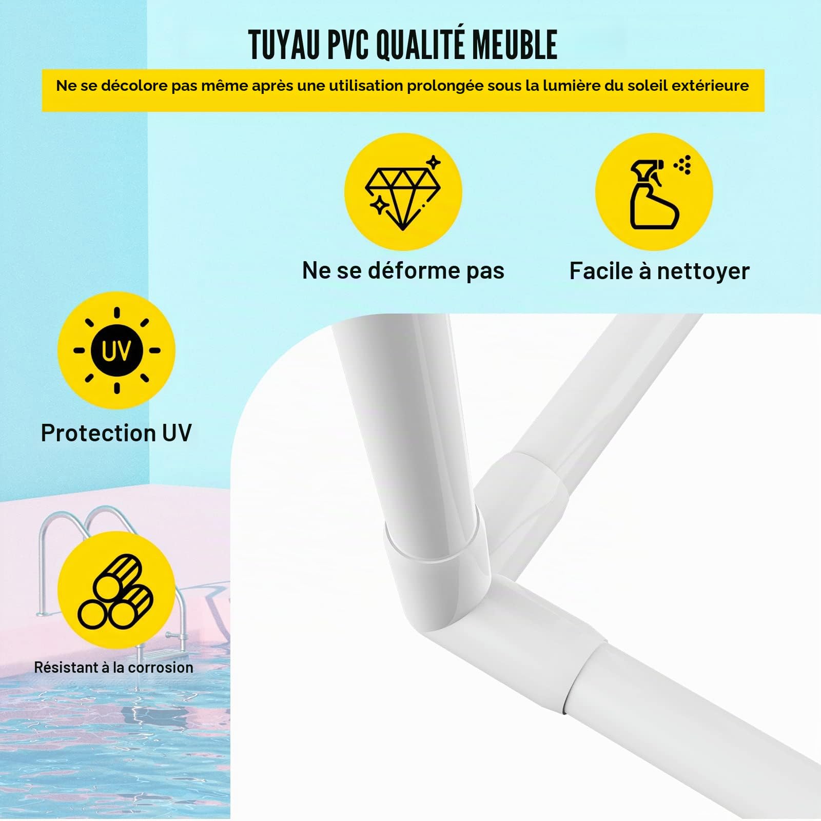 VEVOR Porte-Serviettes sur Pied à 5 Barres Range-Serviettes de Bains Support pour Serviettes en PVC Charge 25 kg Facile à Assembler Organisateur pour Piscine Salle de Bain Spa Extérieur Intérieur