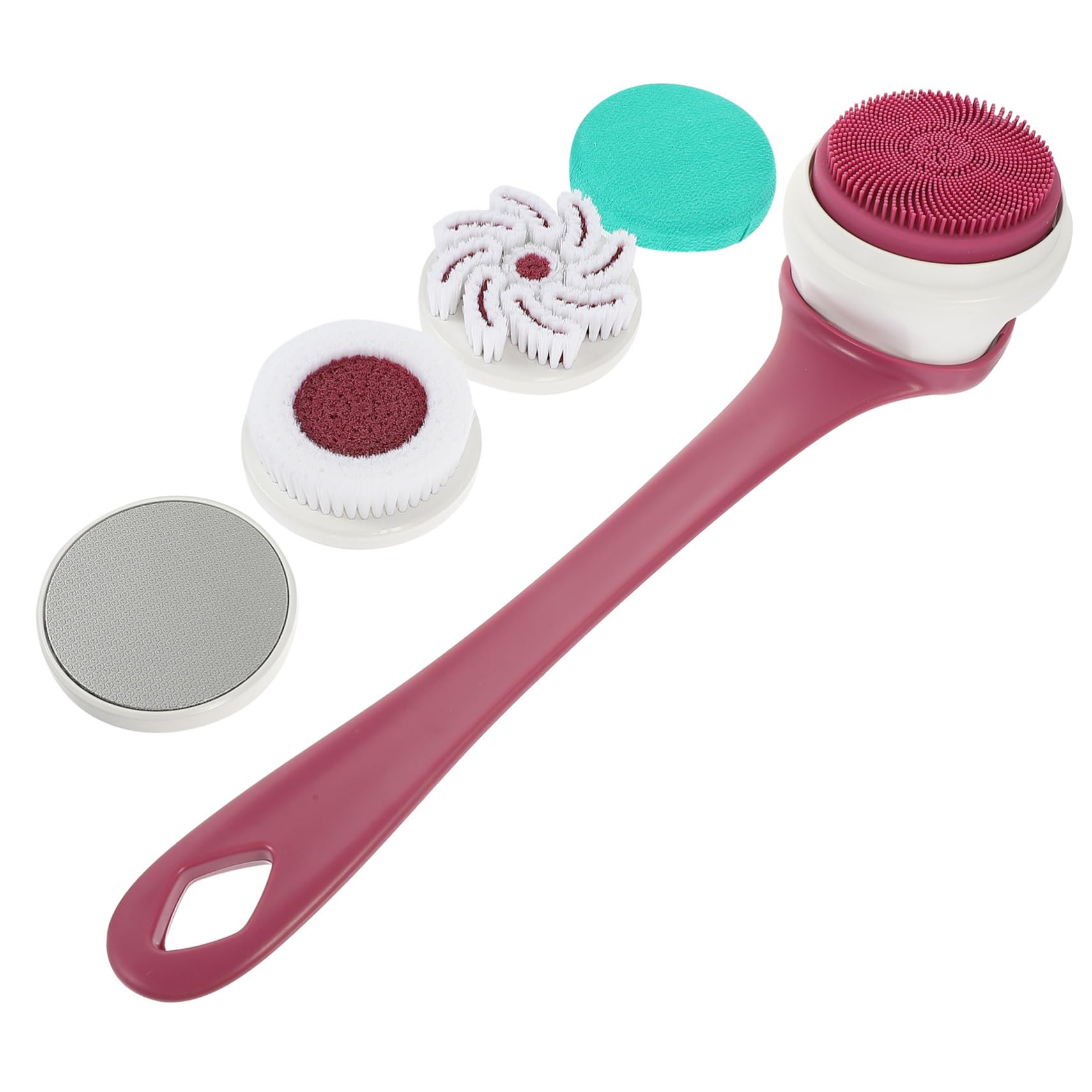 Cepillo de Ducha de Mango Largo Depurador Corporal Reutilizable 3 Velocidades Ajustables y Material de Silicona Resistente al Agua para Exfoliación y Limpieza Diaria
