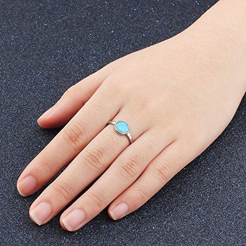 Jude Jewelers Blue Fire Opal Solitaire Wedding Engagement Anniversary Classical Simple Plain Ring2