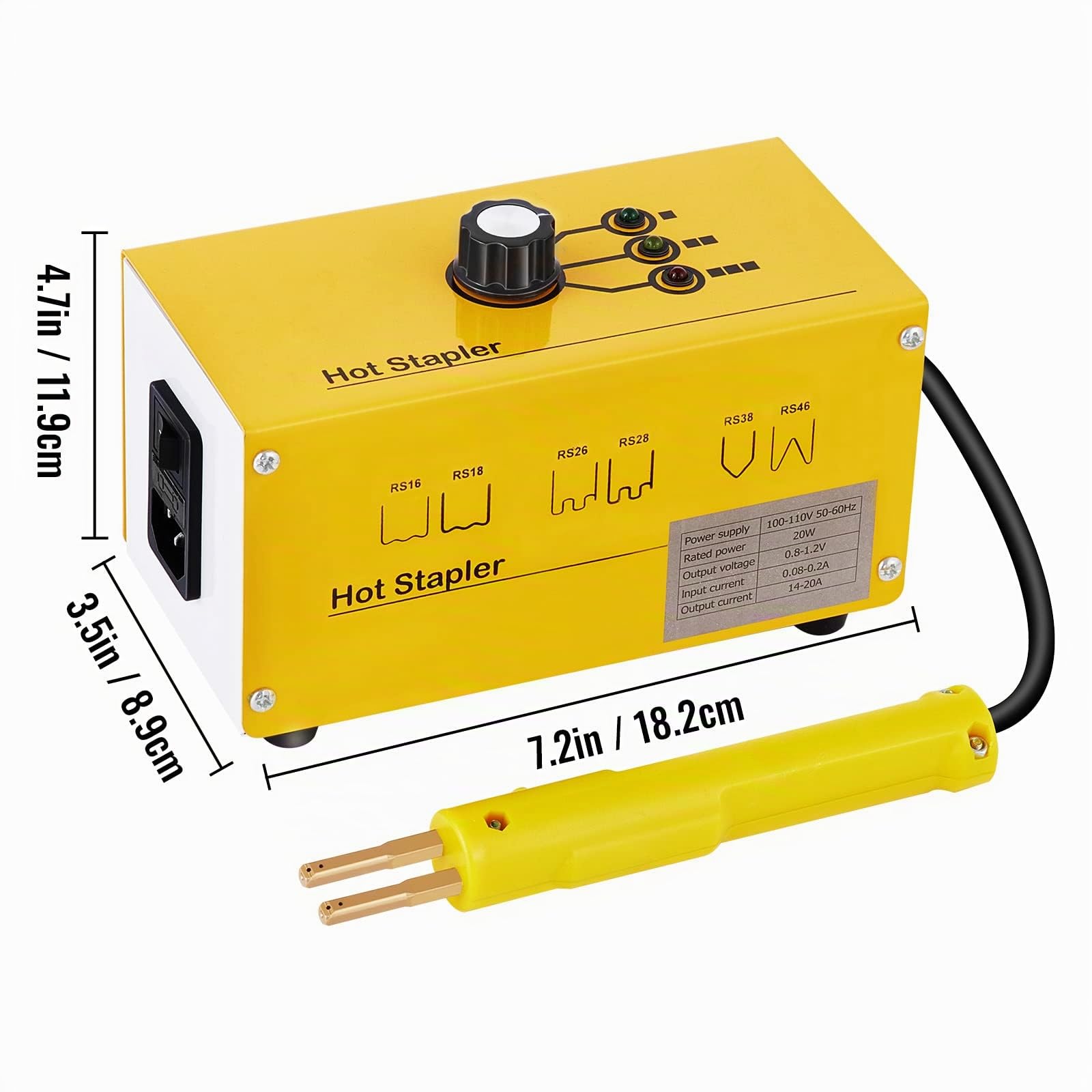 Kit de Soudure Plastique 230V pour Réparation de Pare-Chocs de Voiture, Agrafeuse à Chaud avec 600 Agrafes