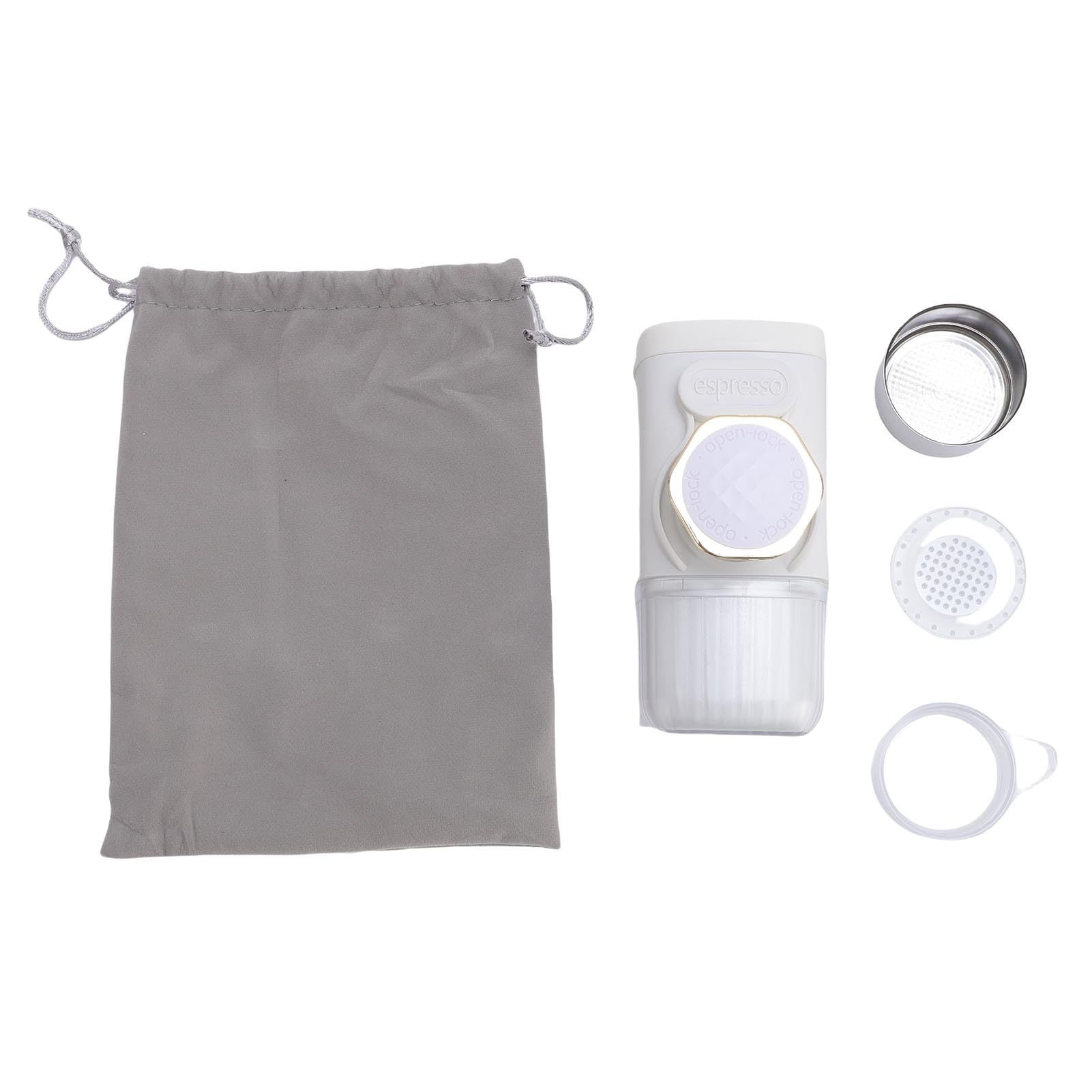 YUYTE Cafetera Portátil de Mano para Café Molido y Cápsulas Manual (WHITE)