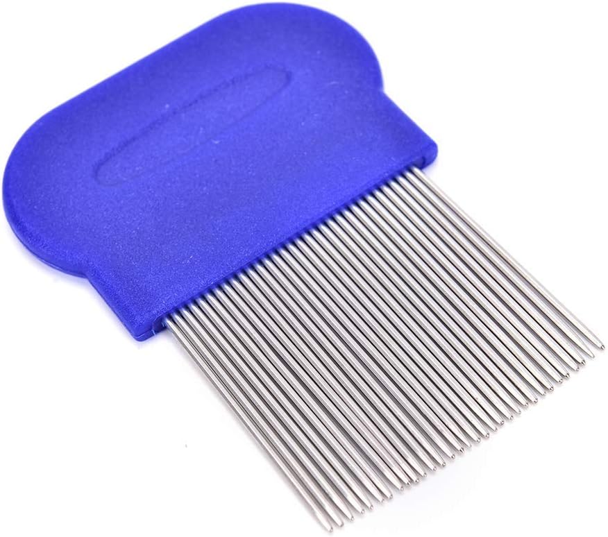 Makhai Long Lice Comb | combs with Stainless steel teeth for Head Lice, Nit & Egg Removal with Long Fine Metal Teeth (Multicolour) Plastic Handle Brush- For Kids, Women & Men