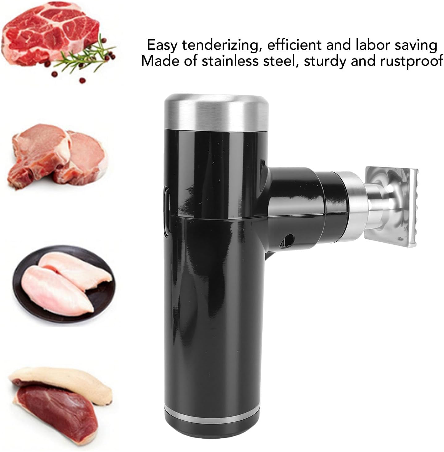 Fabater Electric Meat Tenderizer Tool, Cordless Tenderizing Tool with Stainless Steel Meat Mallet, Kitchen Tenderizer Machine for Tenderizing Steak, Beef and Chicken Chops