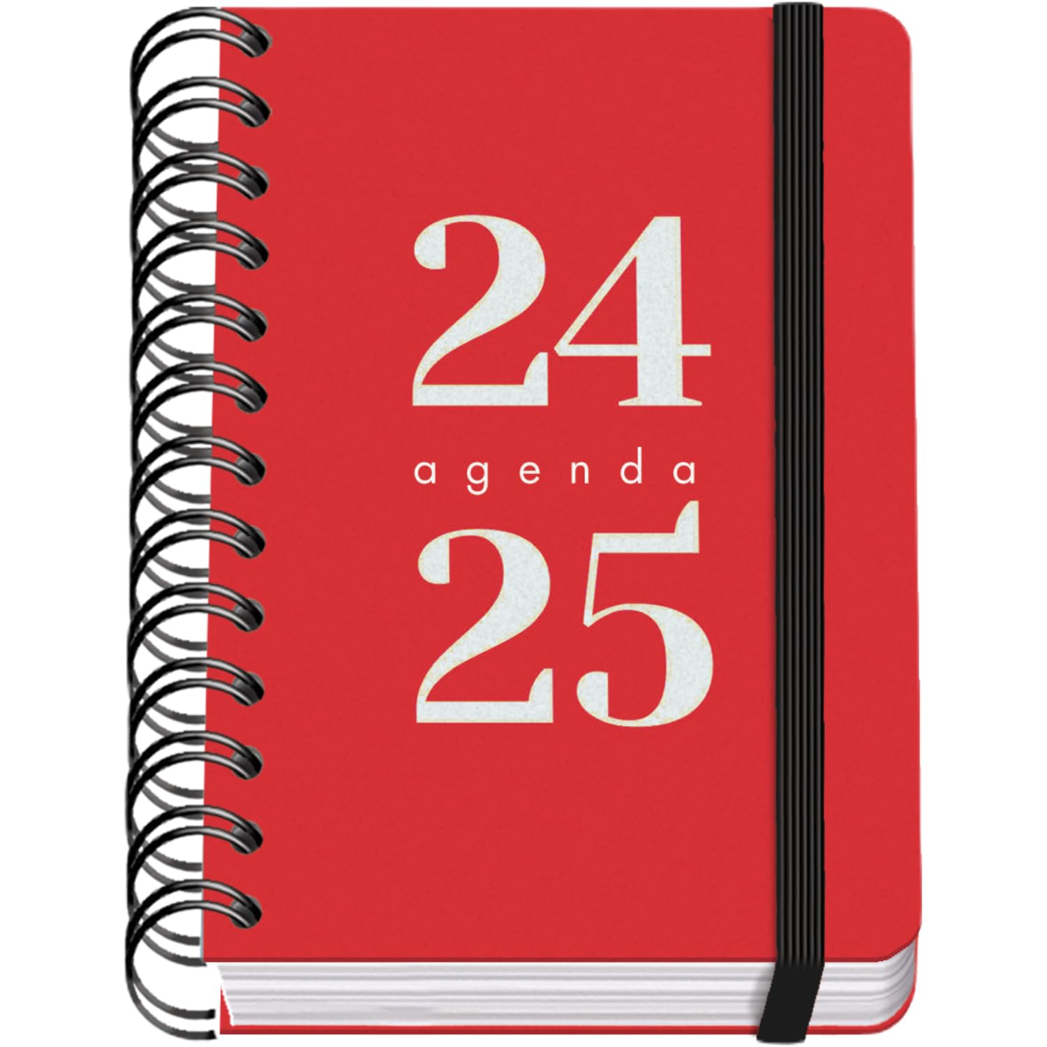 Dohe - Agenda Escolar 2024 2025 - Día por Página, Tamaño A6 (12x17 cm), Cierre Anillas y Goma, Español e Inglés, 4 Páginas de Pegatinas, Septiembre a Junio, Material Escolar - GRAMMAR Rojo