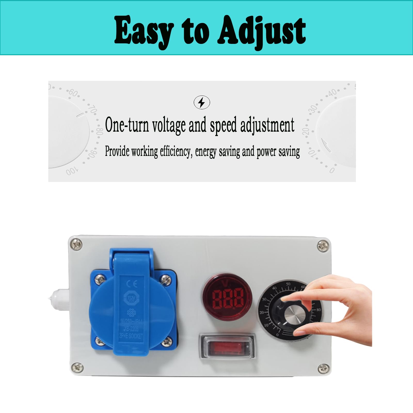 Regulador de velocidad 220 V motor, regulador de voltaje, motores con control de velocidad, 220 V 9 A 2000 W controlador de velocidad 220 V ventilador controlador de potencia 230 V (B)