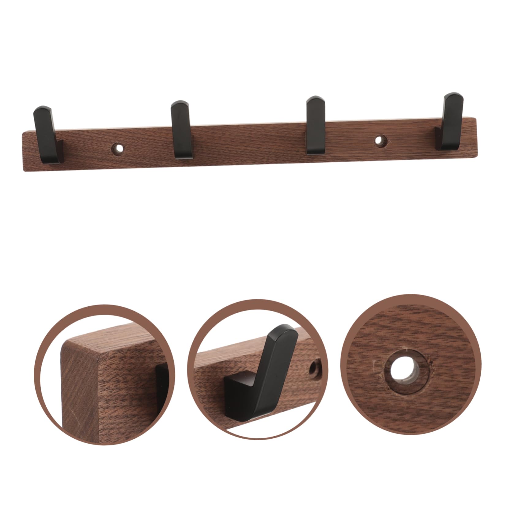 Maison Exclusive - Appendiabiti da Parete 42x8,5x14 cm in Legno Massello di Noce | Leroy Merlin