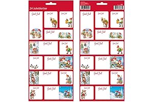 Christmas Festivity Decors: Festive God Jul Stickers - Pack of 24