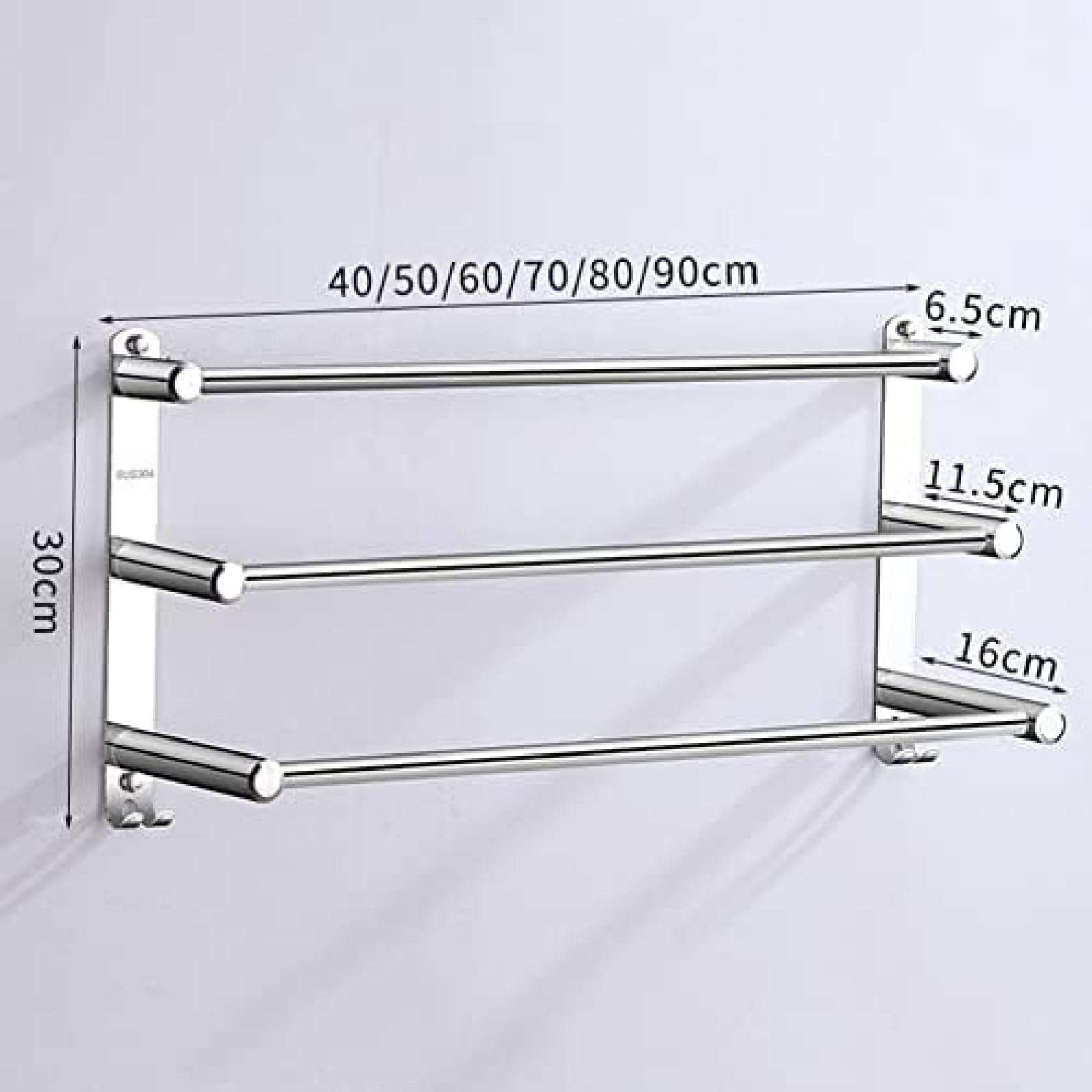 Wieszak Na Ręczniki Wieszak Na Ręczniki Z Haczykami SUS 304 Uchwyt Ścienny Ze Stali Nierdzewnej Wieszak Na Ręczniki Wieszak Na Ręczniki Do Kuchni Łazienka,3 Warstwy,60cm,Constructive23