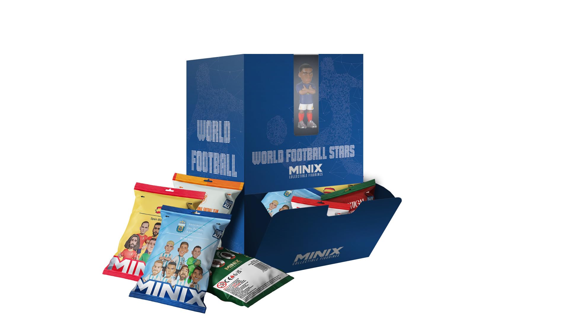 MINIX - World Cup Football Stars Mini Format - Internationale Teams A - Display Blind Bag Surprise - Sammel-Figuren 7cm
