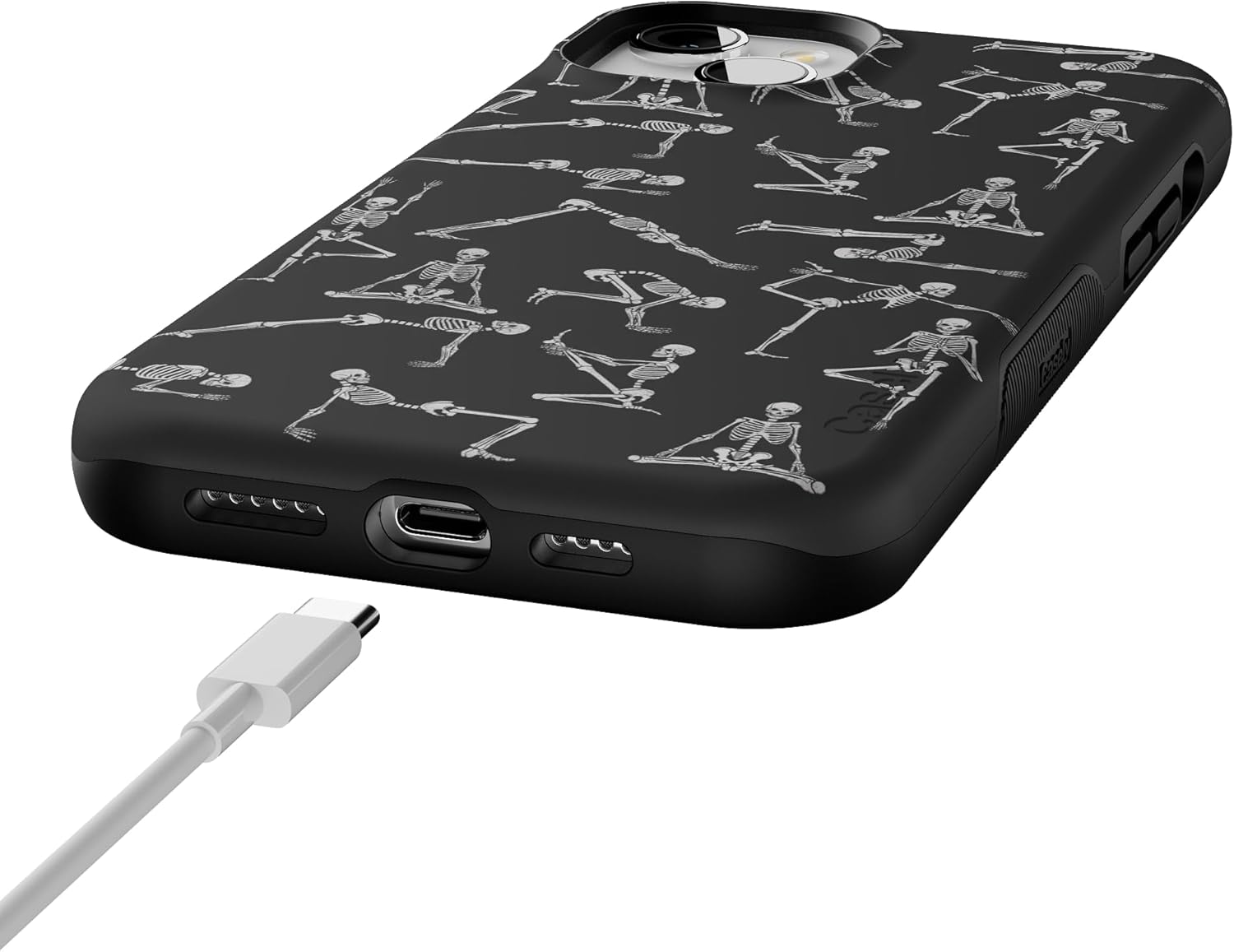 Casely iPhone 15 Case | Corpse Pose | Skeleton Yoga | Bold Protective Design | MagSafe Compatible Design - Image 8