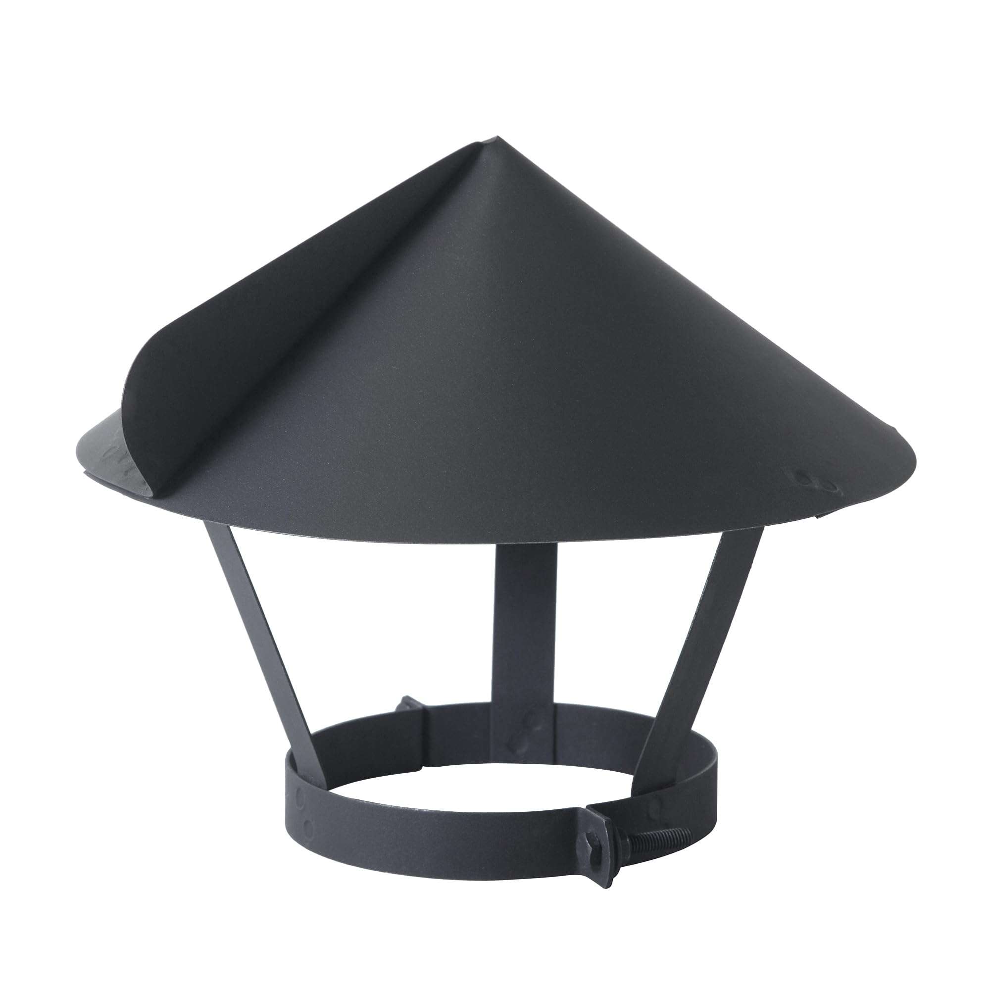 Aurimara Black Flue Pipe, Stove Pipe, Socket, Rain Cover, Chimney Cover, With Clamp Lock (150 Mm)