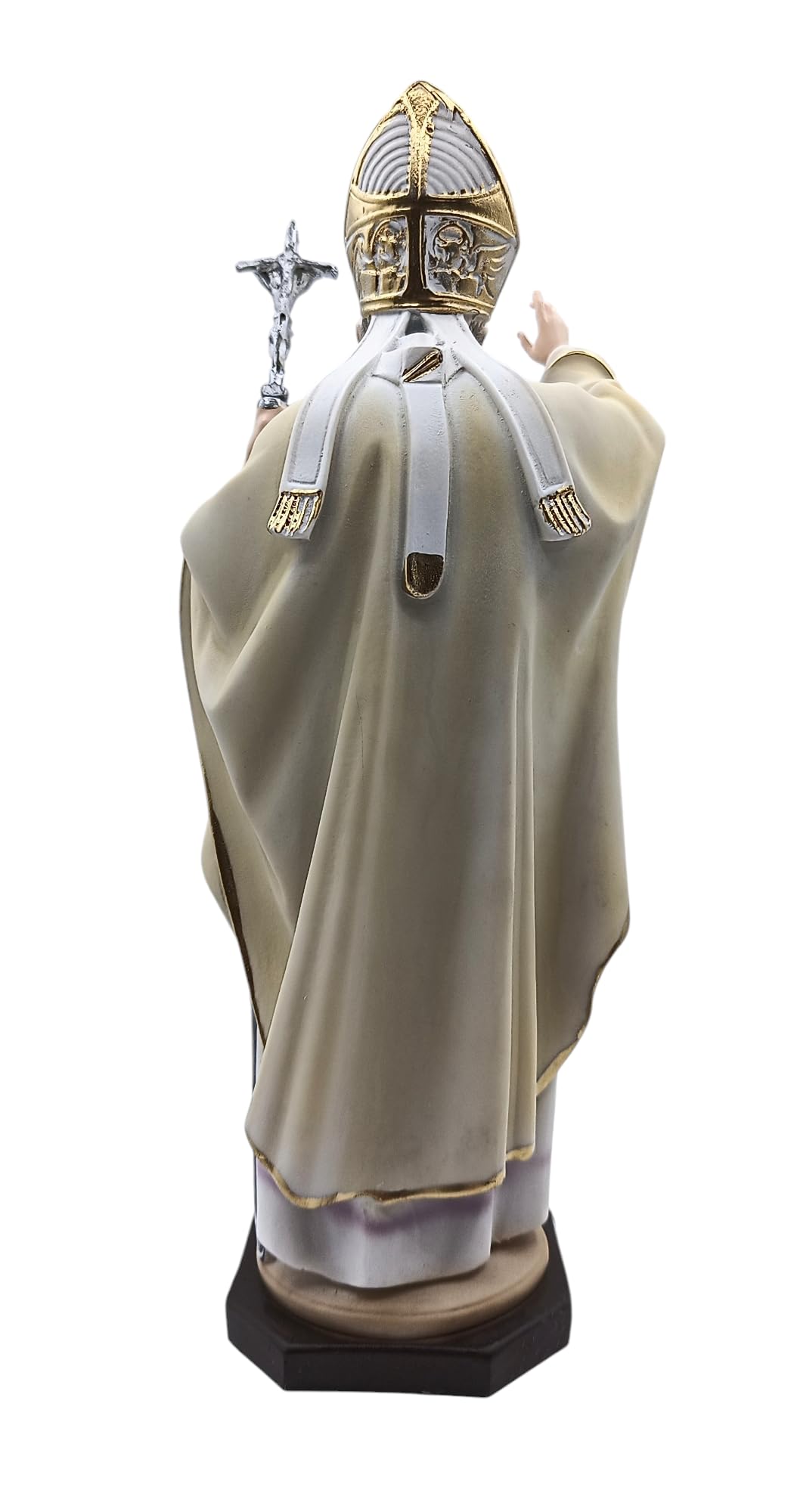 Generico Statua di Papa Wojtyla Giov. Paolo II in Resina Lavorata, 16 cm o 30 cm, Dipinta a Mano, Italia (cm. 30)