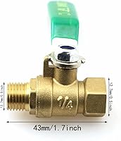 Vista 3 de Válvula de bola de 1/4 pulgadas BLLNDX 1/4 pulgadas NPT compresor de aire Válvula de latón Mini hembra macho en línea interruptor de apagado de bola