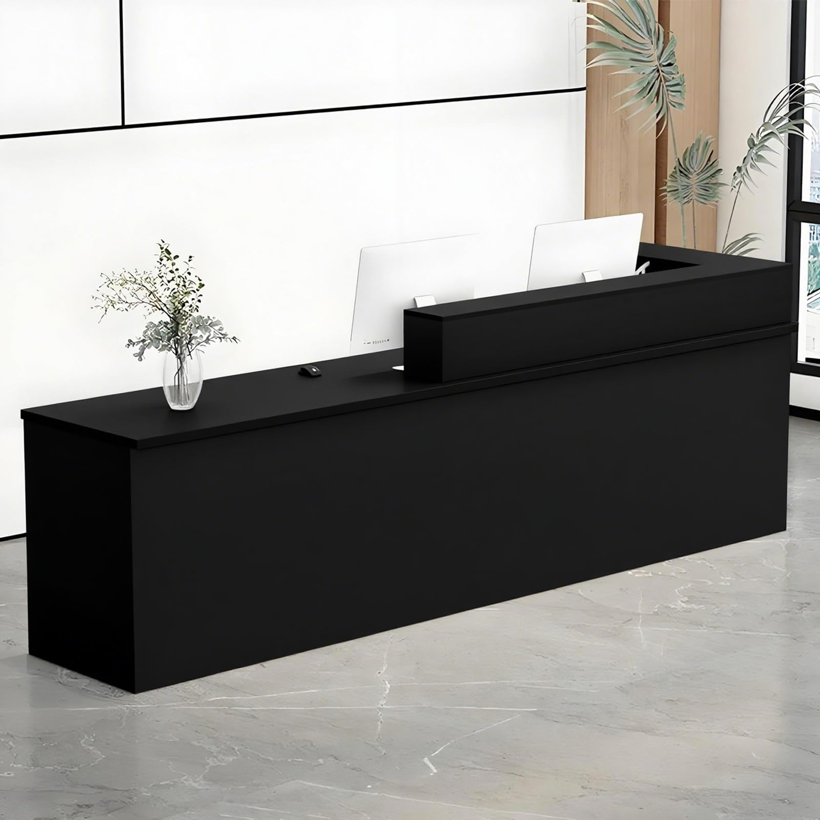 SimpArt Reception Desk with Counter, Modern Front Desk with Storage, Cashier Counter for Office, Salon, Boutique, Coffee Shop, Store, Multiple Sizes &