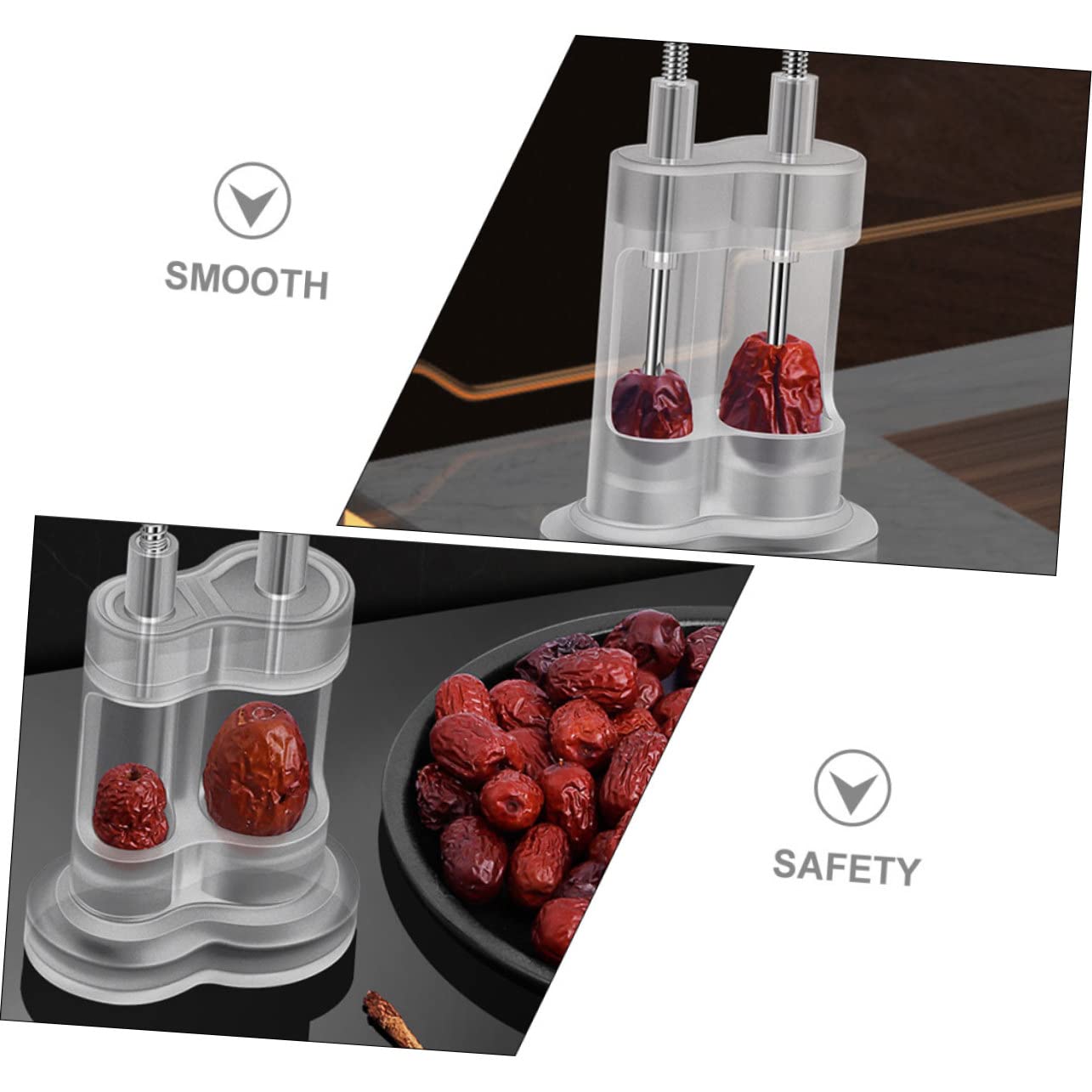 OKUMEYR Fruit Core Remover Tool Portable Date Pitter Cherry Pitter Kitchen Supplies