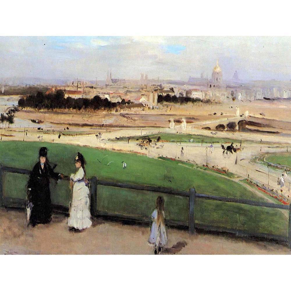 Wee Blue Coo Berthe Morisot View Of Paris From Trocadero Old Master Painting Art Print Poster Wall Decor 12X16 Inch