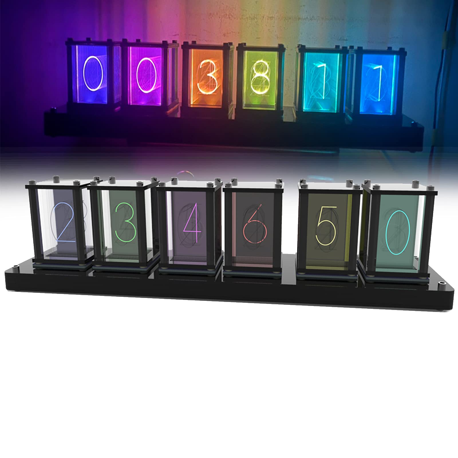 Regalos Personalizados, Reloj Digital con Tubo LED, Reloj electrónico Luminoso para Dormitorio, Memoria de Apagado, Alimentado por USB, 5 Modos de visualización, Color de