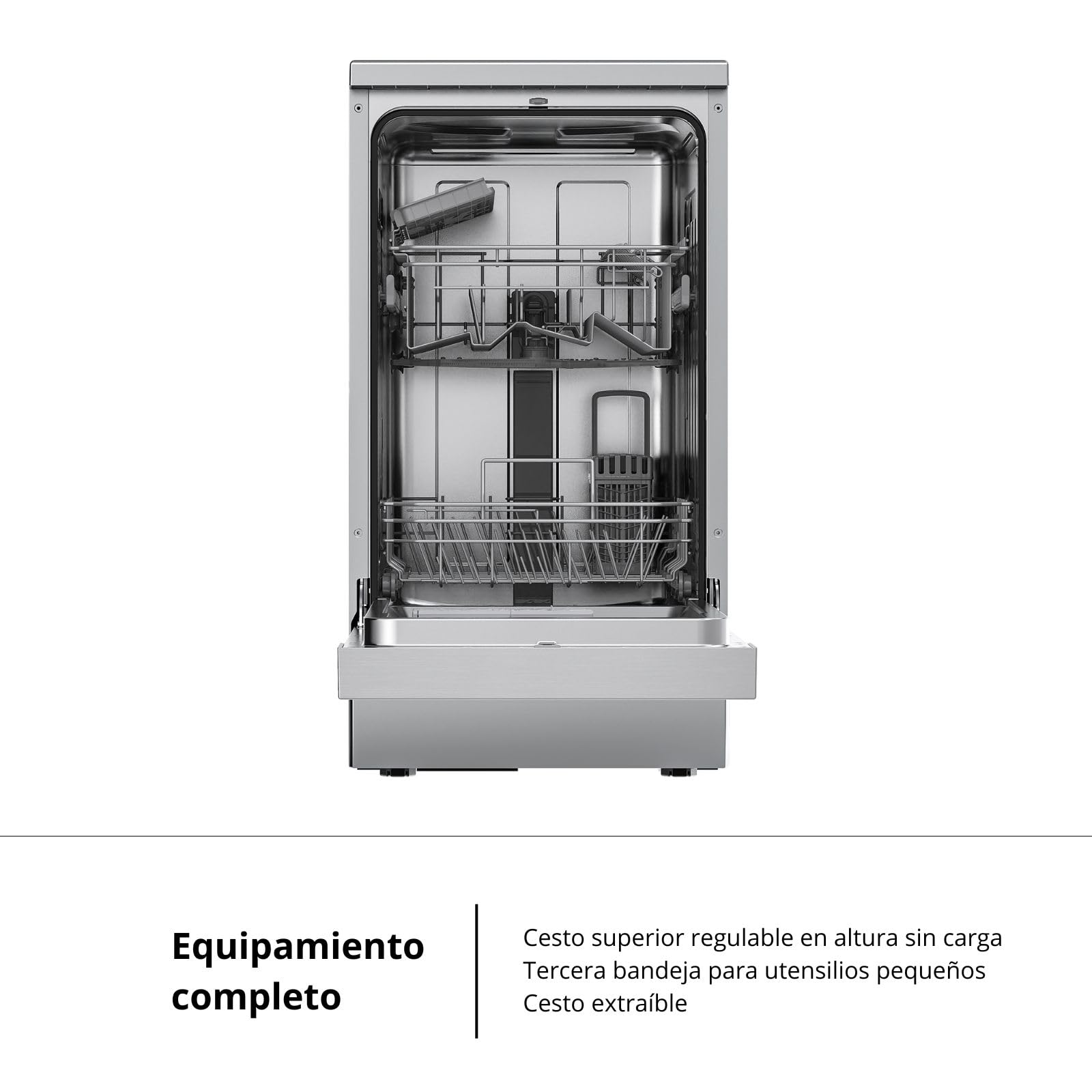 Corberó - Lavavajillas Plus 45 cm | CLVM403X | 10 Cubiertos, 5 Programas con 4 Temperaturas, Indicadores LED | Inicio Diferido, Función Inicio-Pausa | 49 Db | Inox — view 4