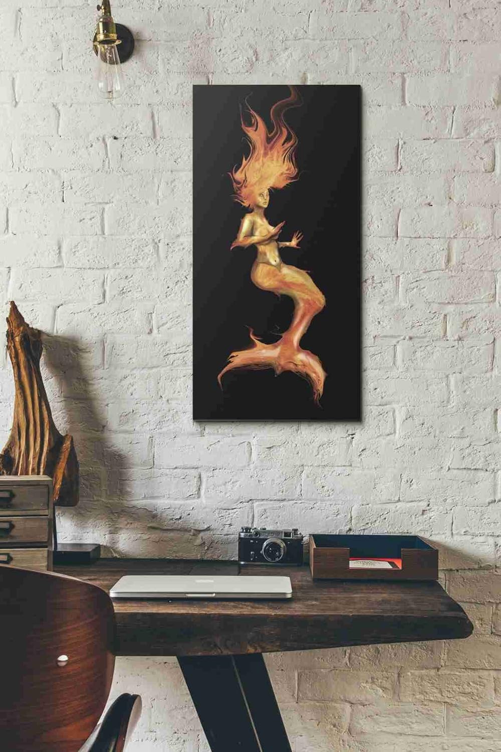Epic Graffiti 'Siren' by Michael StewArt, Canvas Wall Art, 12"x24"
