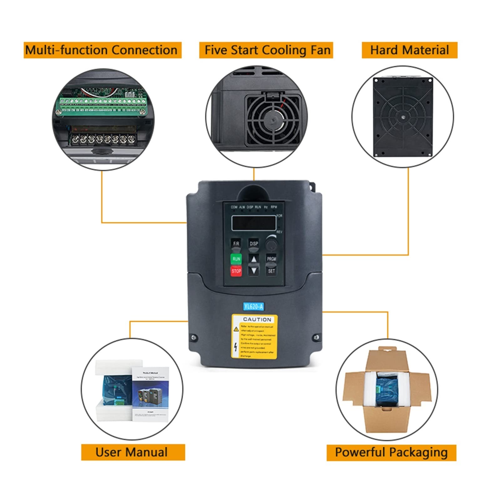 Silnik Wrzeciona, Zestaw chłodzony wrzeciona 2, kW, silnik Frezowania ER20 +. 2KW VFD + 80 Clamp + Pompa wodna + 13 sztuk + 1M kabel CNC(Silver,110)