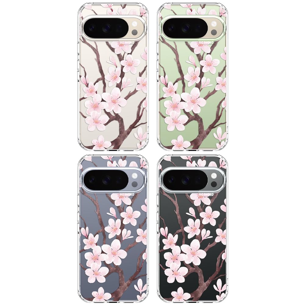 MOSNOVO Case for Google Pixel 10 & Pixel 10 Pro, [Buffertech 6.6ft Military-Grade Drop Protection] [Anti Peel Off Tech] Clear TPU Bumper Phone Case Cover Design - Cute Cherry — view 385