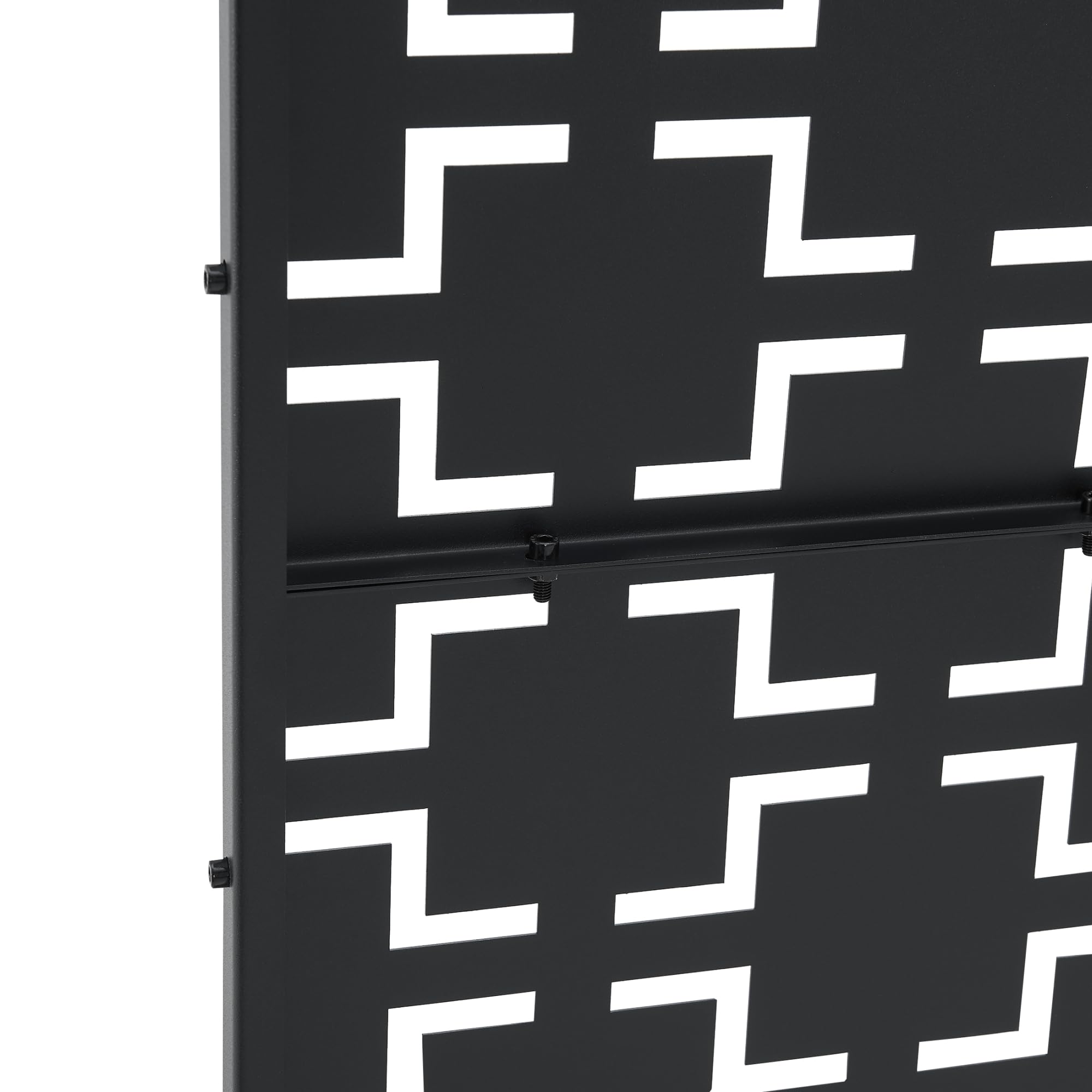 casa.pro Pannello Divisorio per Spazi Esterni Interni Frangivista Decorativo con Struttura Traforata Schermo Divisore in Acciaio 180 x 90 cm Nero