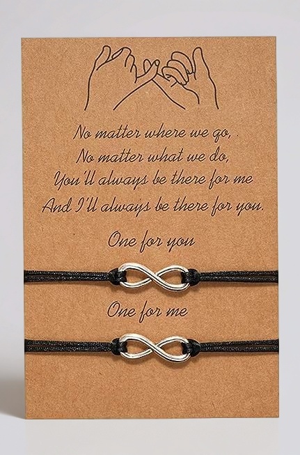 Infinity Pinky Promise Pair Bracelets Anklets for Couples Best Friend Long Distance Relationship Matching Bracelets Adjustable Friendship Bracelets for Him and Her (Unisex Adult)