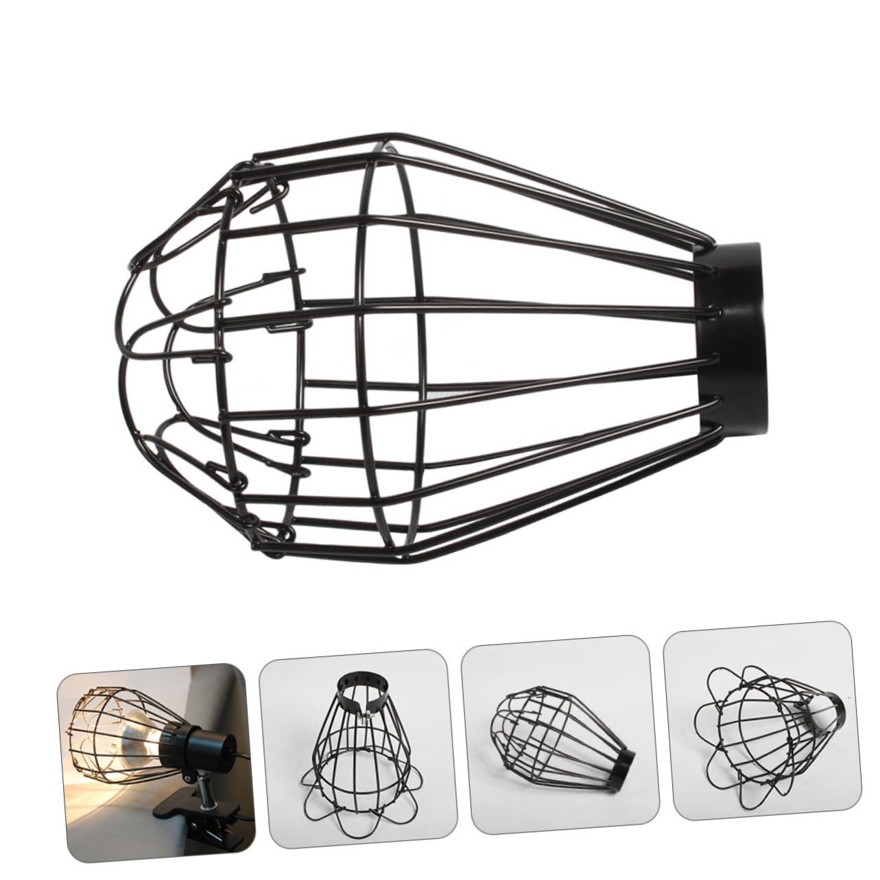 MAGICLULU 5 Ensembles Abat-Jour Abatjour Abat Jours Reptile en Cage Thermolactile Usine Lampe Fournitures De Reptiles Accessoire pour L'habitat des Reptiles Fil De Fer Black 2 Pièces * 5