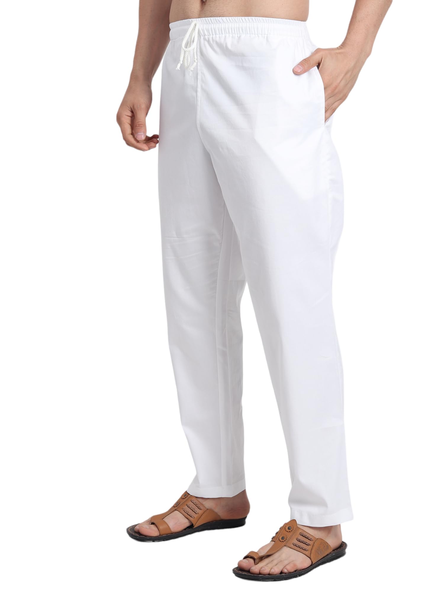 White Cotton Men's Pyjama, Cotton Pyjama for Summer, Lower Type Pajama for Men, White Pajama for Men