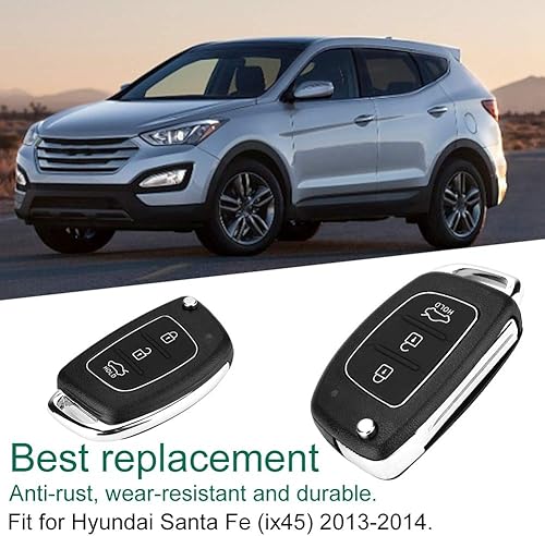 Miniatura 2 de Terisass 3 botones Flip Remote Key Fob Case Reemplazo de coche sin llave inteligente Control remoto llavero Shell caso cubierta protectora para