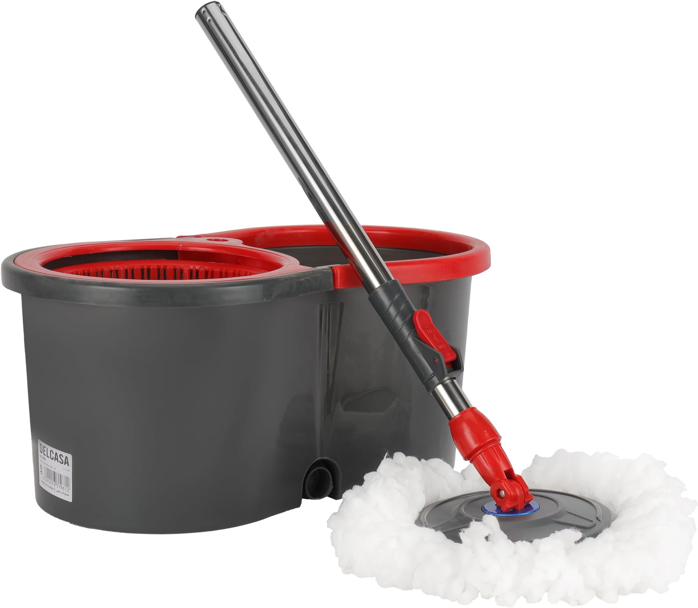 Delcasa Shine Sweep 16 L Spin Easy Mop DC2960 360 Degree Rotating Mop Head, Adjustable Height and 100% Micro Fiber No Spill and Damage to Floor, Perfect for Home, Office, Hospitals