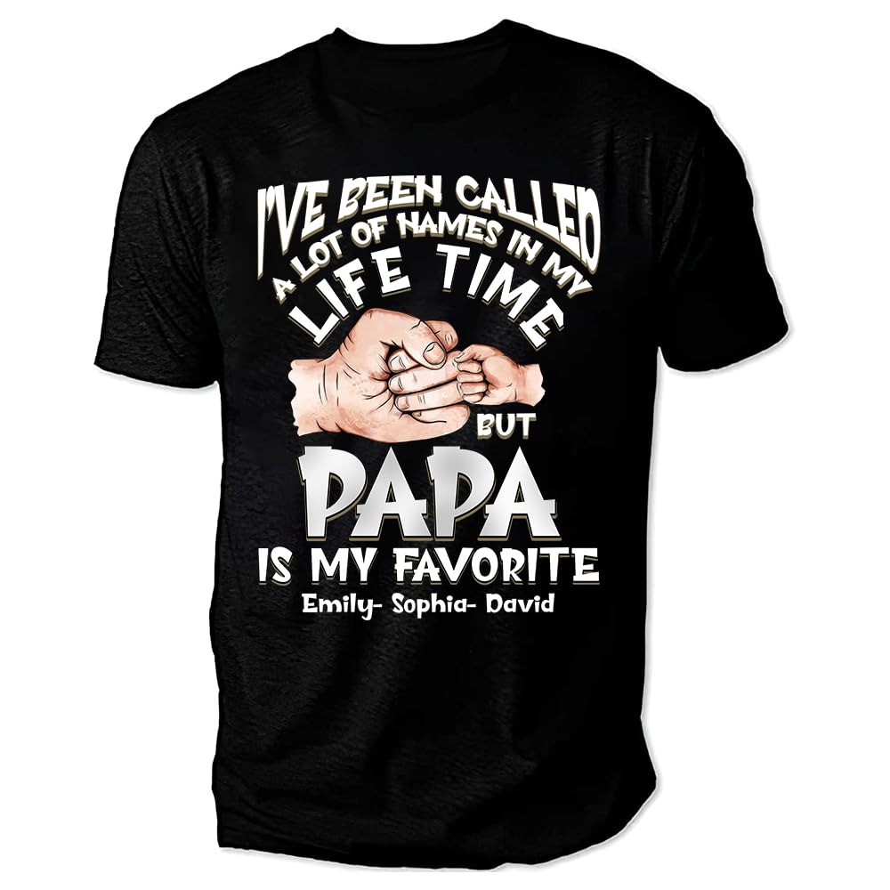 Personalized Papa Shirt, Custom Papa Grandkids Name Shirt, Birthday Christmas Fathers Day Dad Grandpa Gift