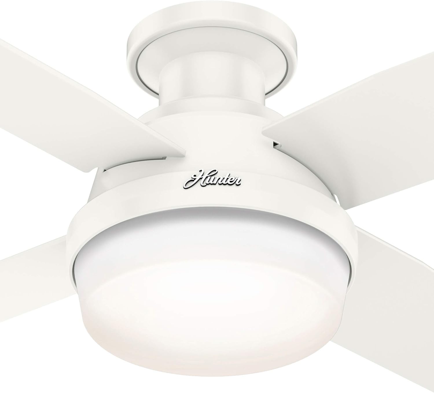 Lowest Price Hunter Dempsey Low Profile Indoor / Outdoor Ceiling Fan with LED Light and Remote Control, 44, Fresh White Best Cyber Deals 🔥 Hunter Dempsey Low Profile Indoor / Outdoor Ceiling Fan with LED Light and Remote Control, 44, Fresh White