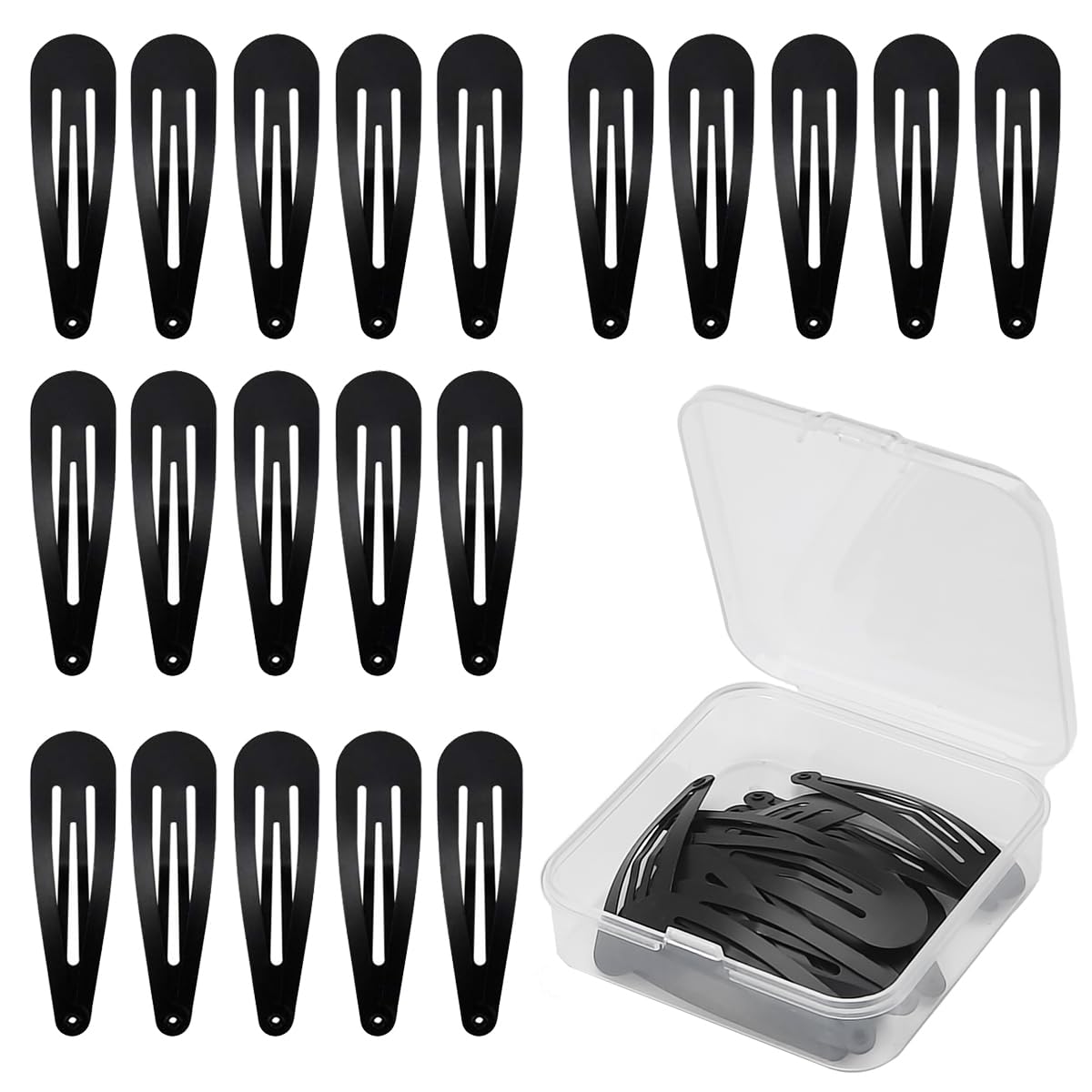 SAMJANE Haarspangen Für Damen, 60 Stück, Schwarz, Metall, 5,1 Cm – Minimalistisches Design, In Aufbewahrungsbox