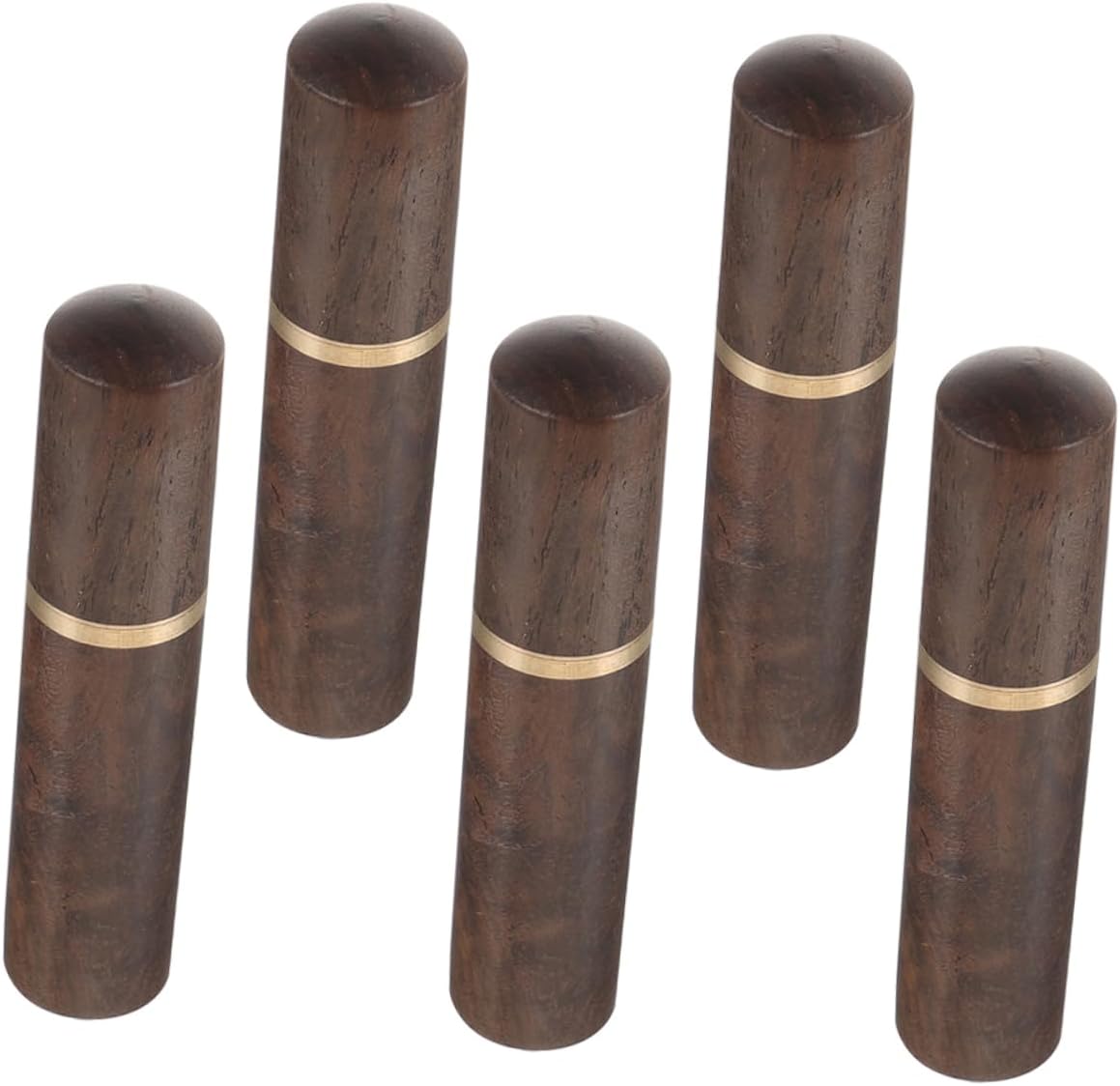 NUOBESTY 5pcs Wooden Needle Storage Tube Portable Needle Case for Knitting Embroidery Daily Needlework Safe Design Efficient Organization for Household Use