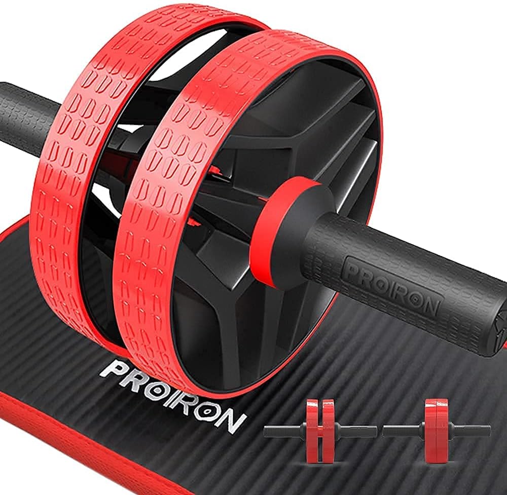 PROIRON Ab Roller Exercise Wheel, 2 Abdominal Training Modes, Fitness Exercise Abs Wheel with Extra Thick Knee Pad Mat for Core Strength Workout, Abs Rollout Training Home and Gym