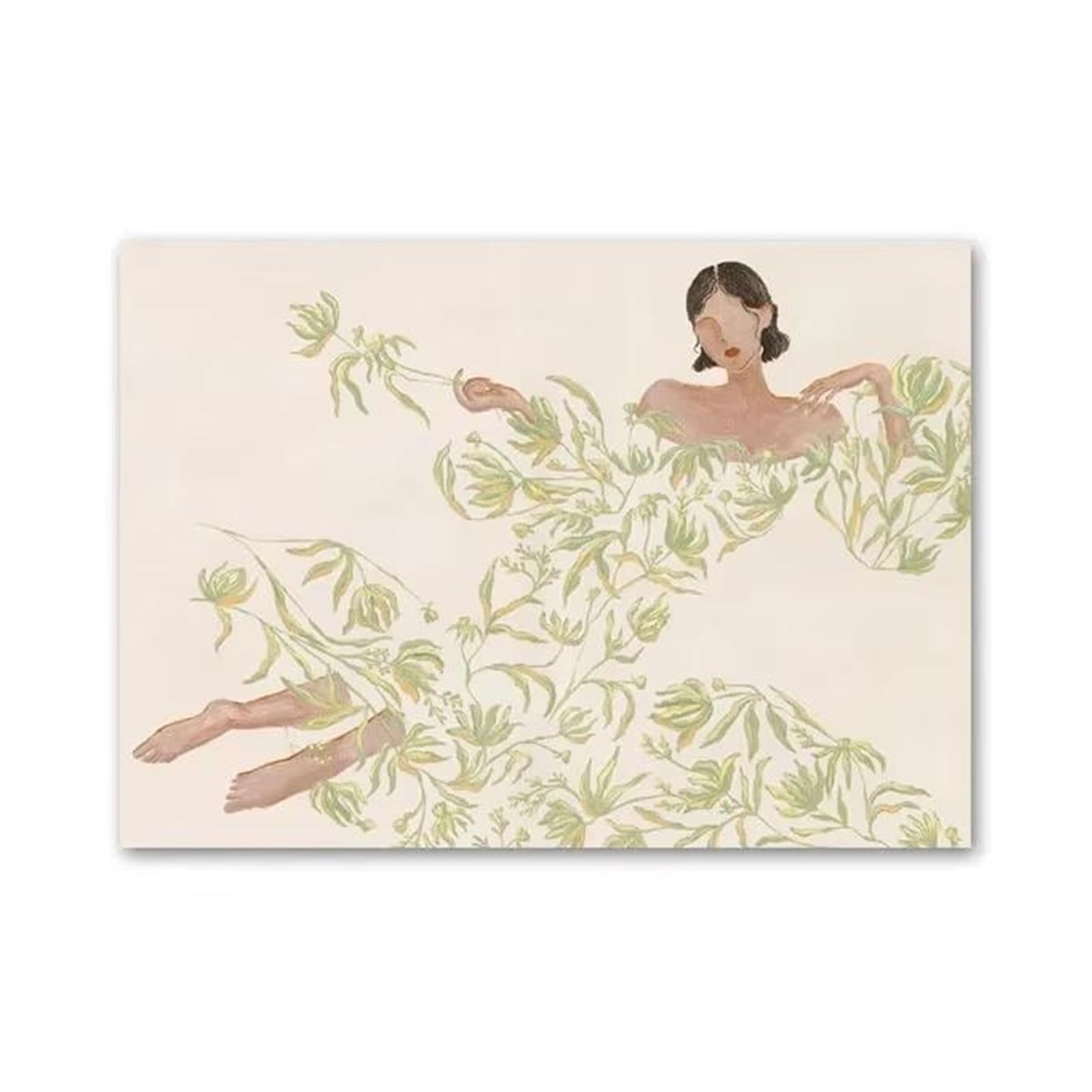 Peinture murale sur toile haut de gamme avec fille abstraite décorative F