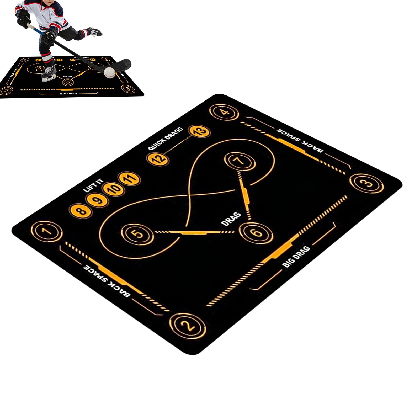 Ice Hockey Training Mat, Field Hockey Training Mat, Hockeys Football Trainings Equipment, Suitable For All Ages To Enhance Skills Trainings Enthusiasts, Indoor/Outdoor Field Hockeys Equipment