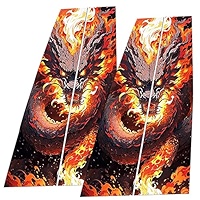 Autocollant Voiture Style Loup Flammes Pour Montant B - Protection Et Personnalisation - Taille 48x25 Cm