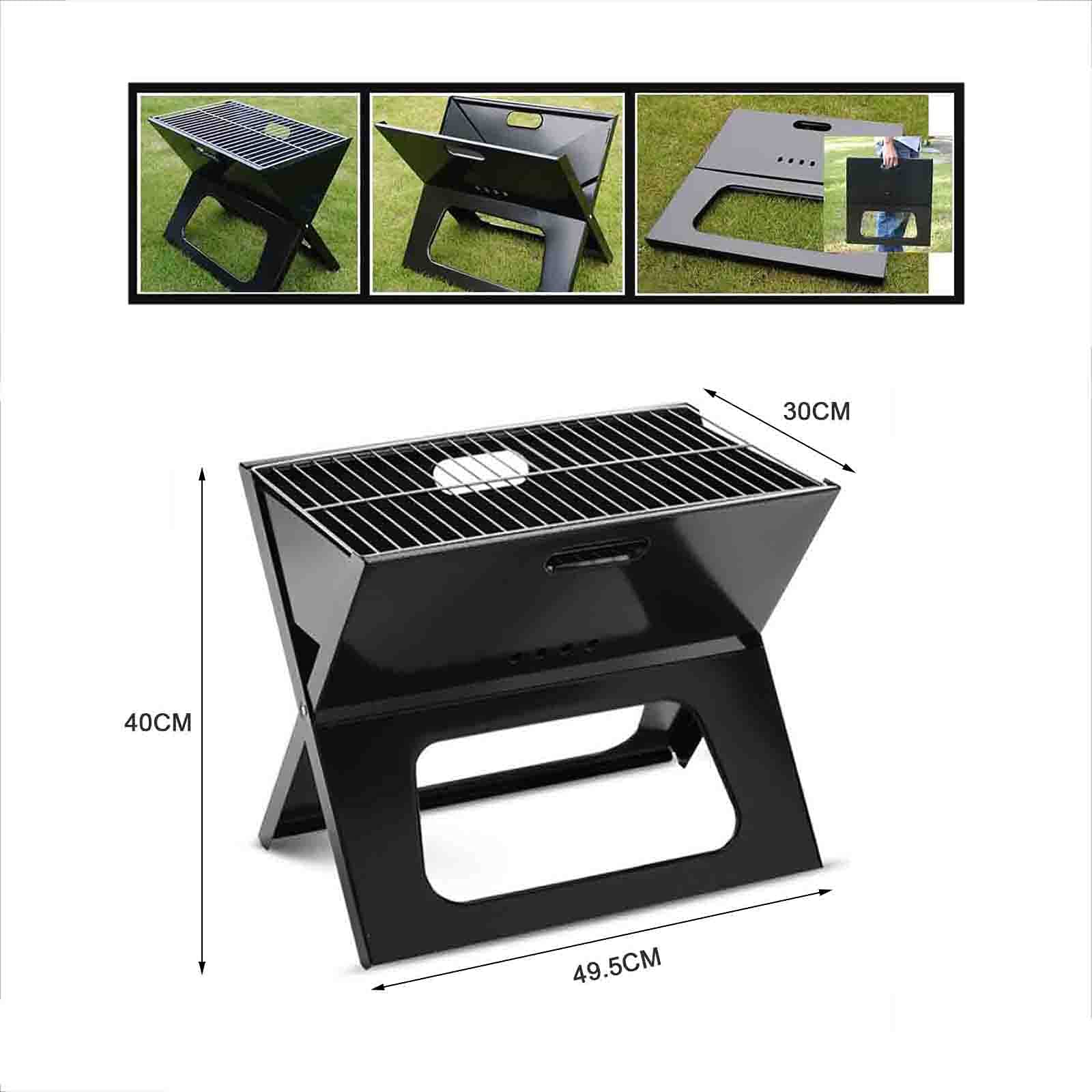 Grill Grill Przenośny grill Grill węglowy, Siatka druciana do grilla ze stali nierdzewnej, Składany ogród Podróże Camping Przenośny grill (5-8 osób, czarny)