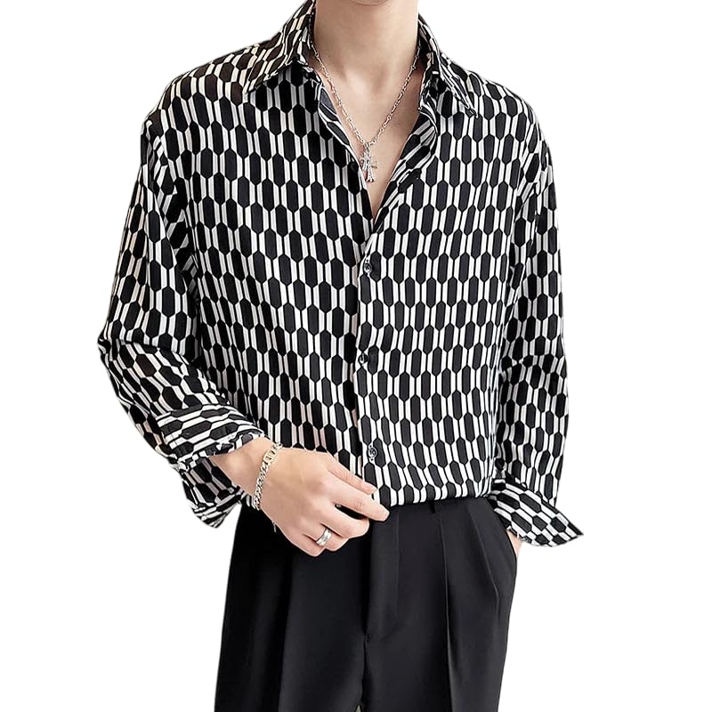 Image of White Polyester Printed Men's Shirt | Mens Casual Shirt | Men Stylish Shirt | Men's Regular Fit | Men Formal Shirt | Men's Slim Fit