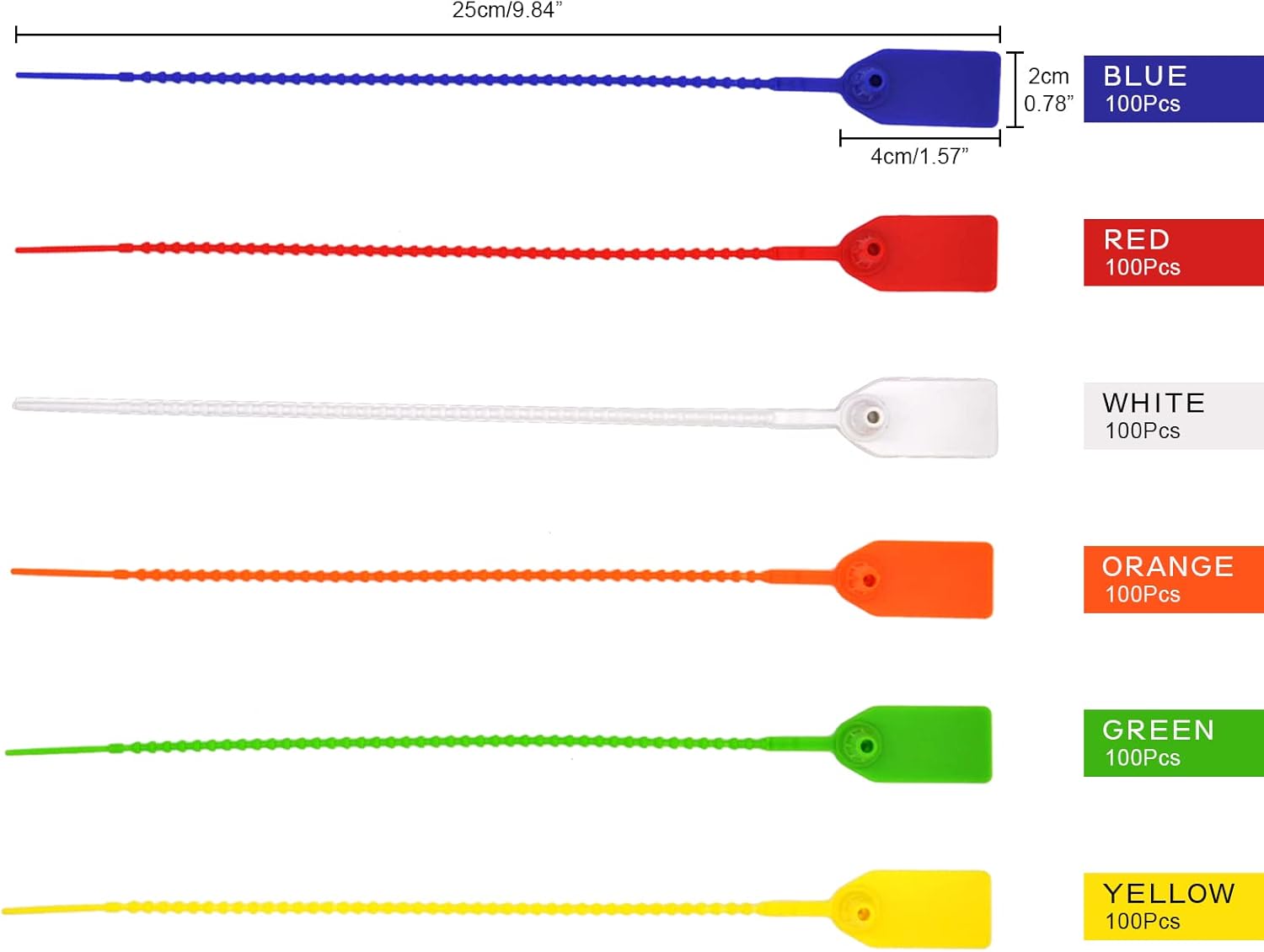 100 Pcs Plastic Tamper Seals Fire Extinguisher Tags,Pull-Tite Security Retail Anti-Theft Self-Locking Shoe Tag,Anti-Tamper Disposable Plastic Seals 250mm Length (Red) - Image 3