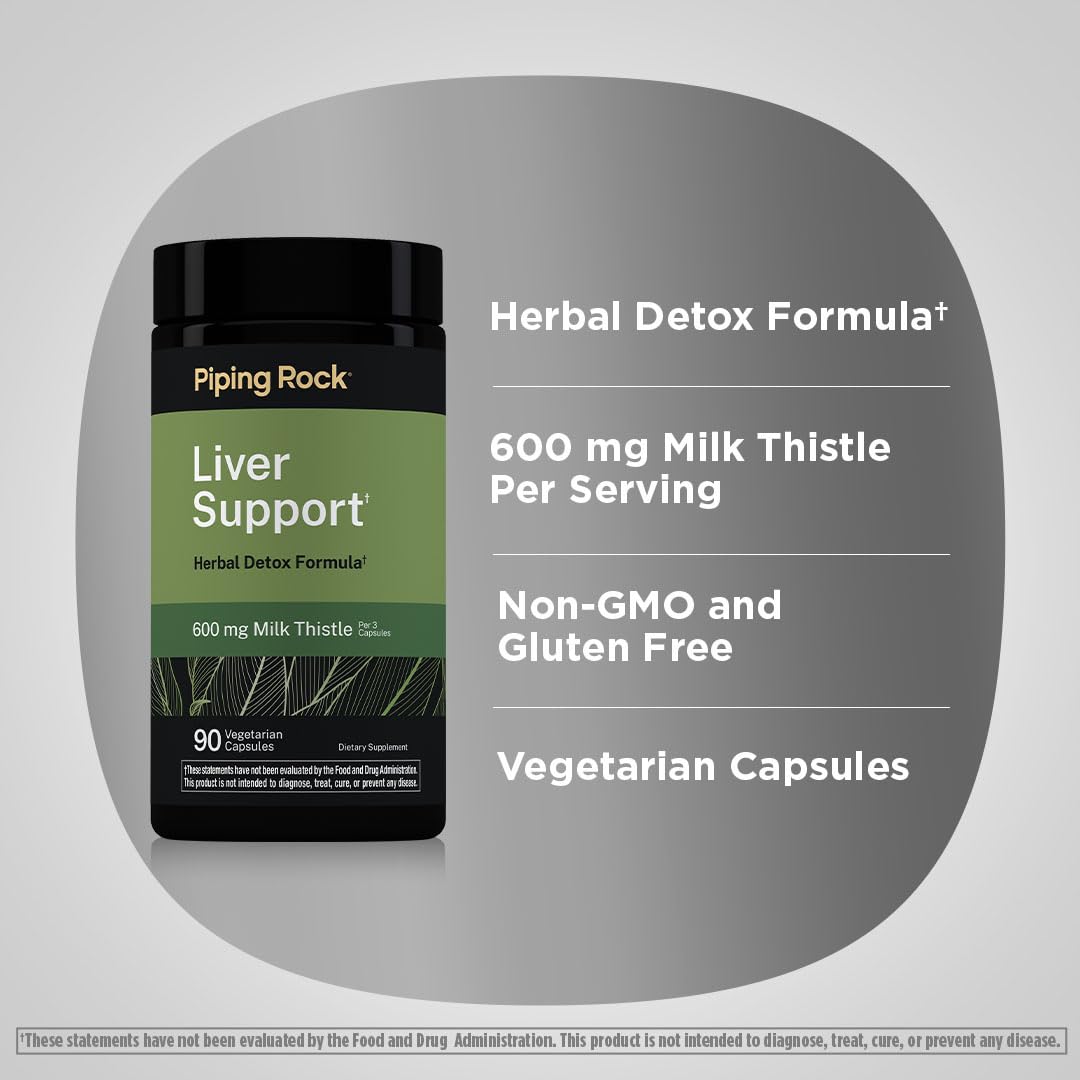Piping Rock Liver Support | 90 Vegetarian Capsules | Herbal Detox Formula — Amazon image 4