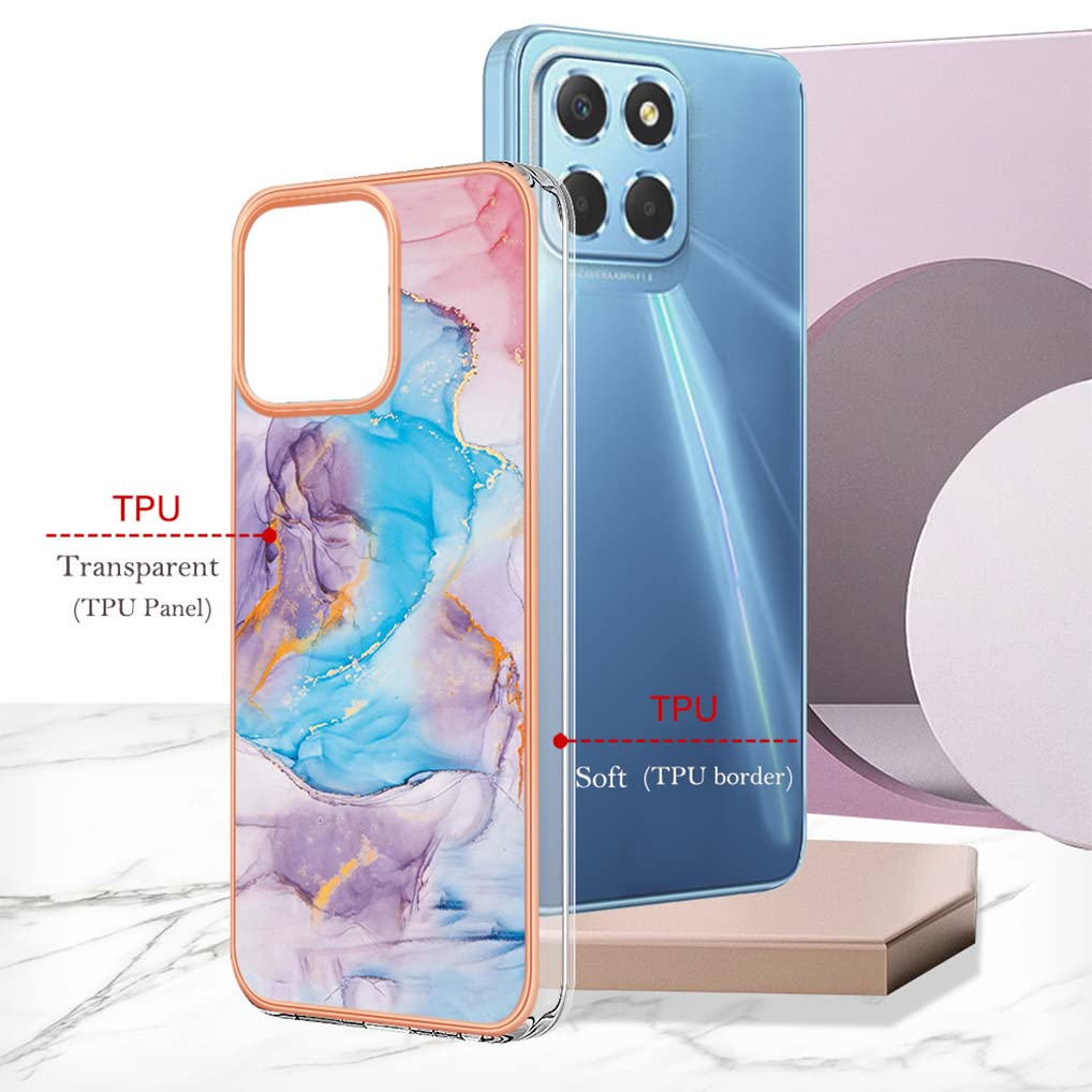 SEAHAI Cover Per Honor X6 / X8 5G / 70 Lite – Custodia In Silicone Con Effetto Marmo – Protezione Antiurto E Sottile