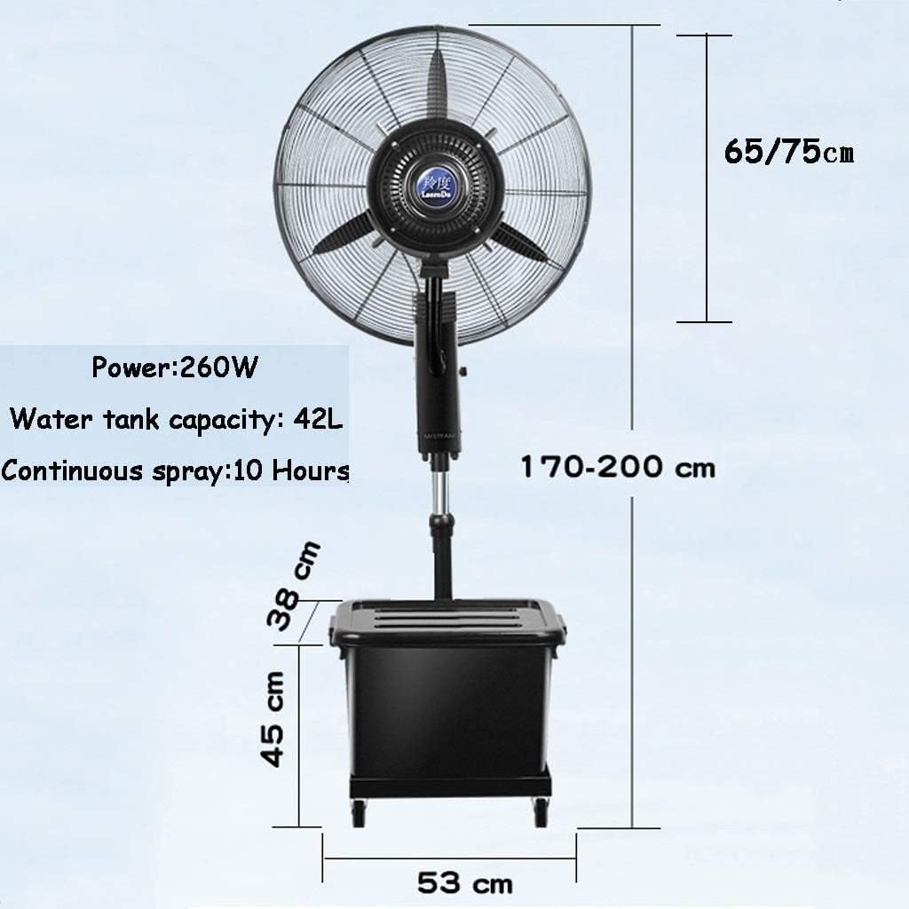 Industrial Misting Fan with Oscillating Cooling Mist Humidifier Height Adjustable 3 Speed Swivel Function Misting Cooling Fan for Home Office and Restaurant 42L, Copper-75CM