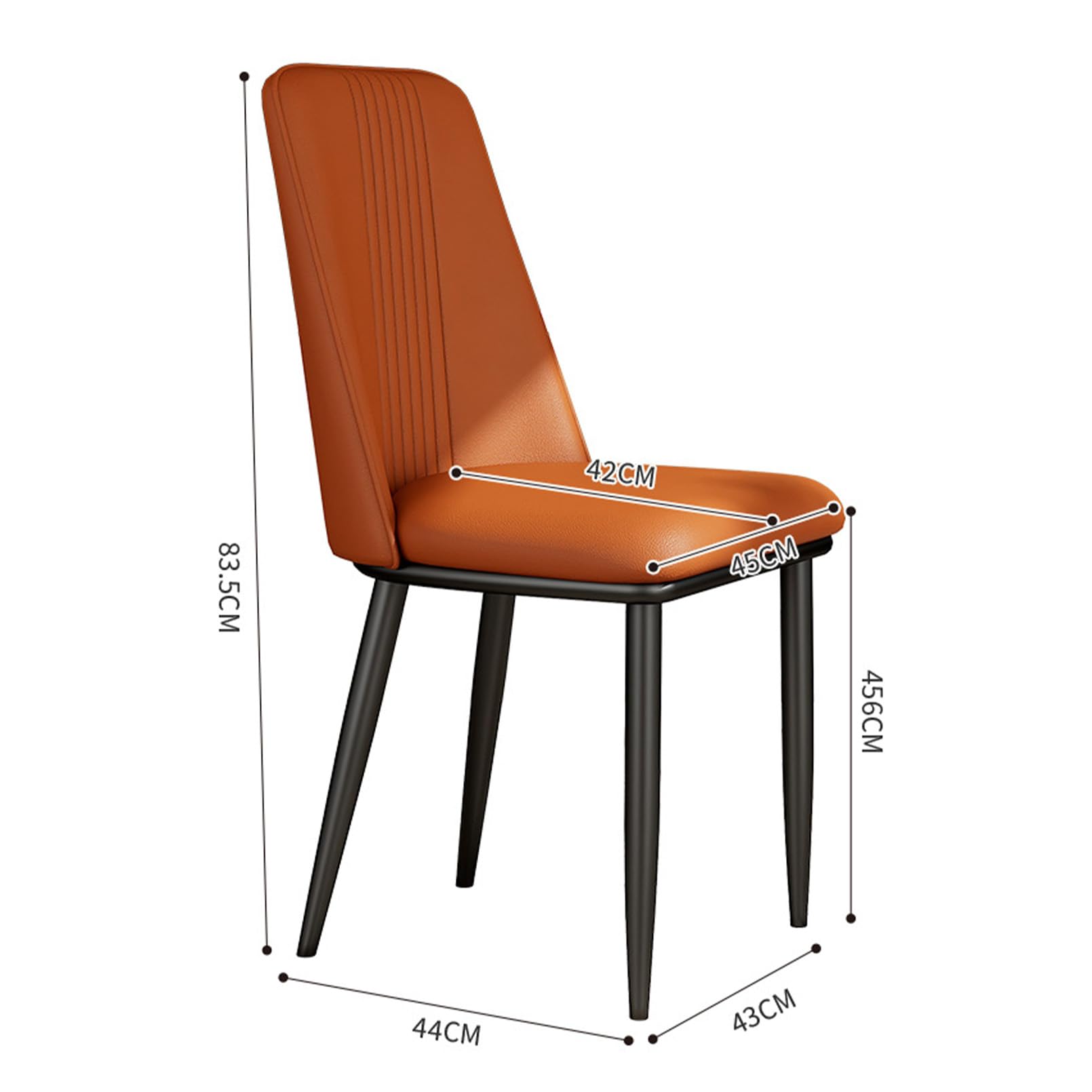 Sedie da cucina con struttura in metallo e schienale in pelle sintetica imbottita, sedia da pranzo per ristorante, elegante e confortevole per qualsiasi spazio da pranzo