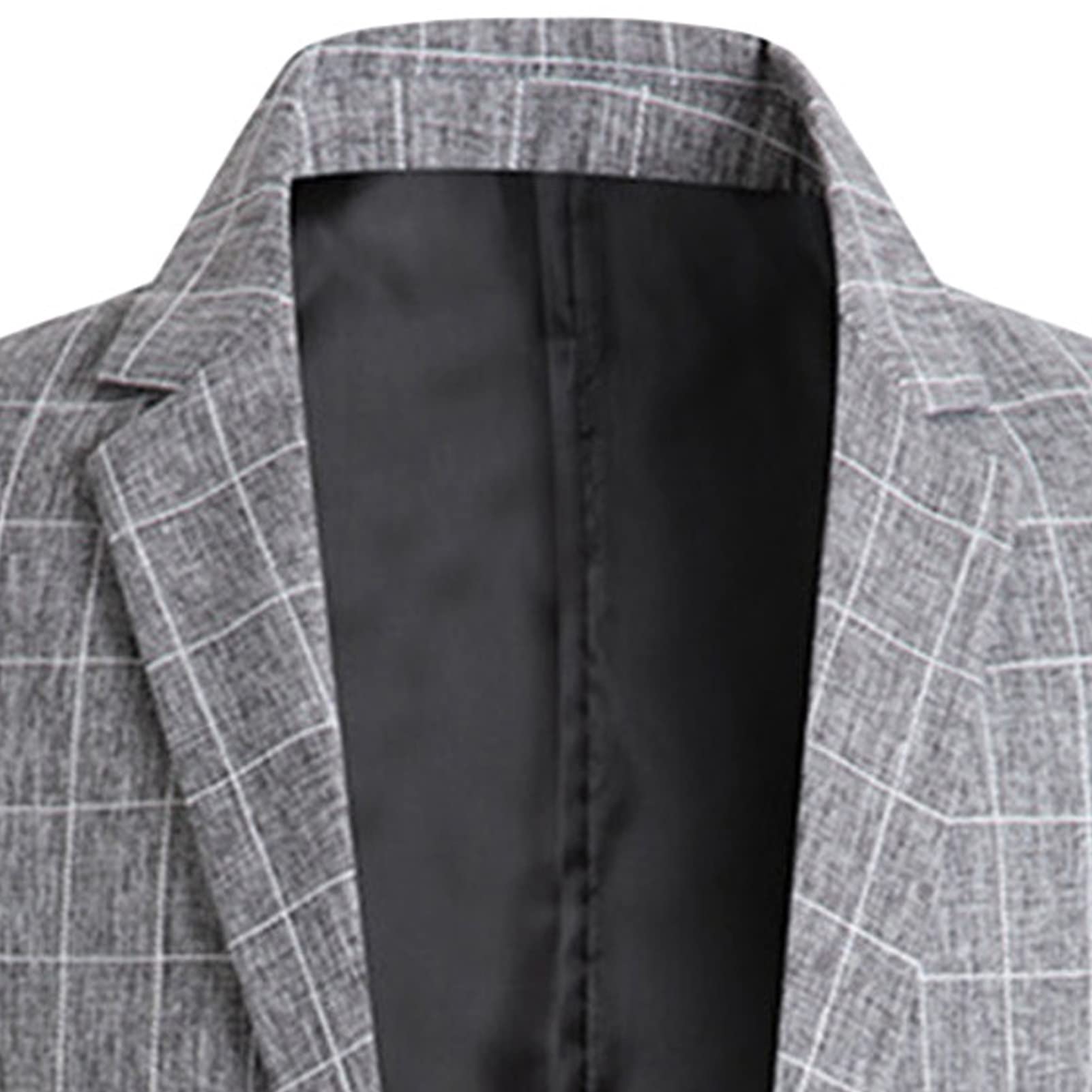 Maiyifu-GJ Men's Casual Slim Fit Sport Coat Solid 2 Button Notched Lapel Suit Jacket Lightweight Daily Prom Tuxedo Blazer (Grey,Large)