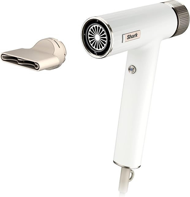Shark SpeedStyle Essential High-Velocity Dryer with Concentrator, Lightweight, Ionic, No Heat Damage, Best for Straight and Wavy Hair, Silk HD301