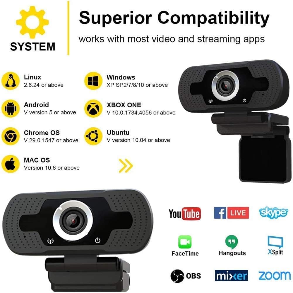 Get Special Price Micshion 1080P Webcam with Microphone, HD Full Color USB Webcam for PC Desktop Laptop Video Calling, Recording, Conferencing, Gaming, Streaming Computer Web Camera with 110-Degree Wide View Angle