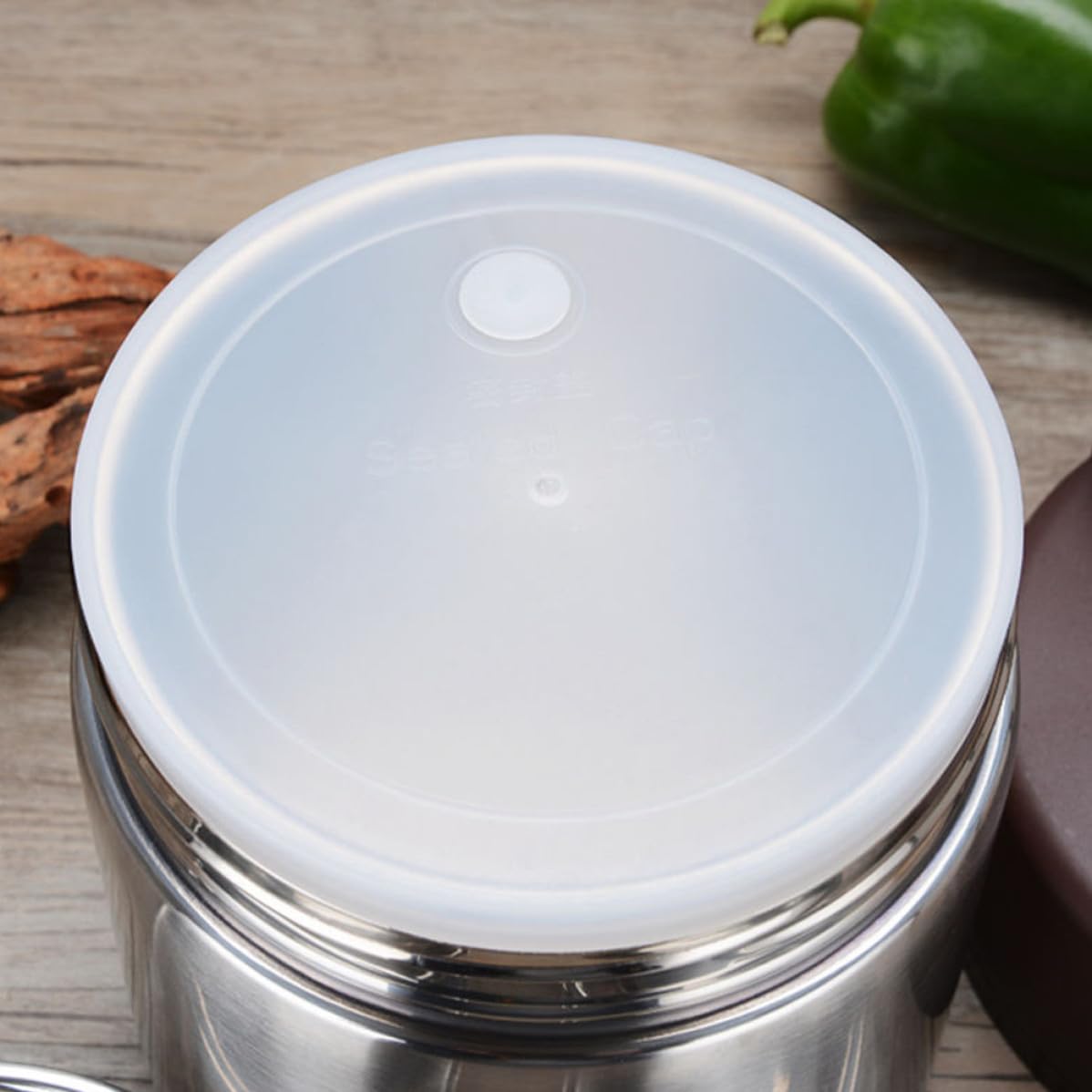 jojofuny Fiambrera Doble Capa Aislante Acero Inoxidable de 1,8l Térmica de Recipiente Portátil Comida Caliente para Adecuado para Oficina y Viajes